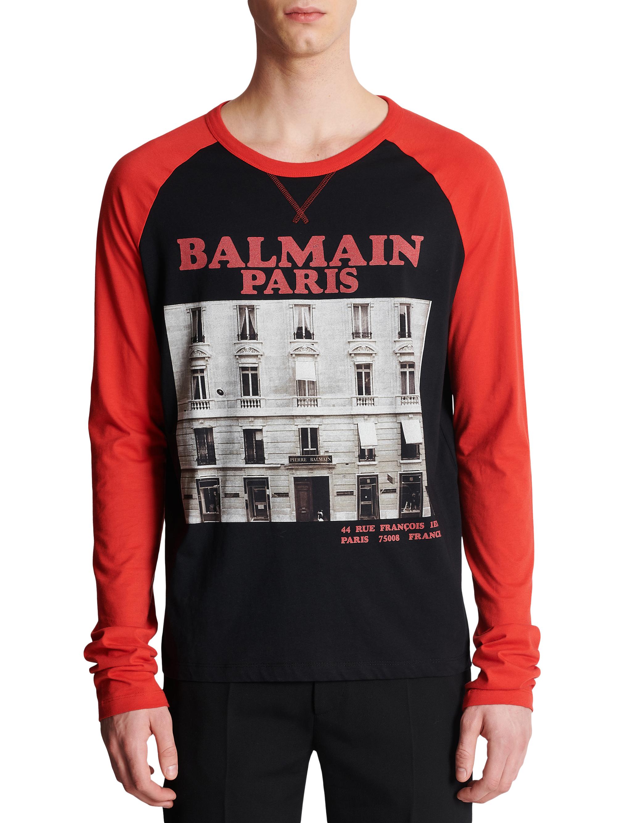 Balmain Graphic Long-Sleeve T-Shirt | Saks Fifth Avenue