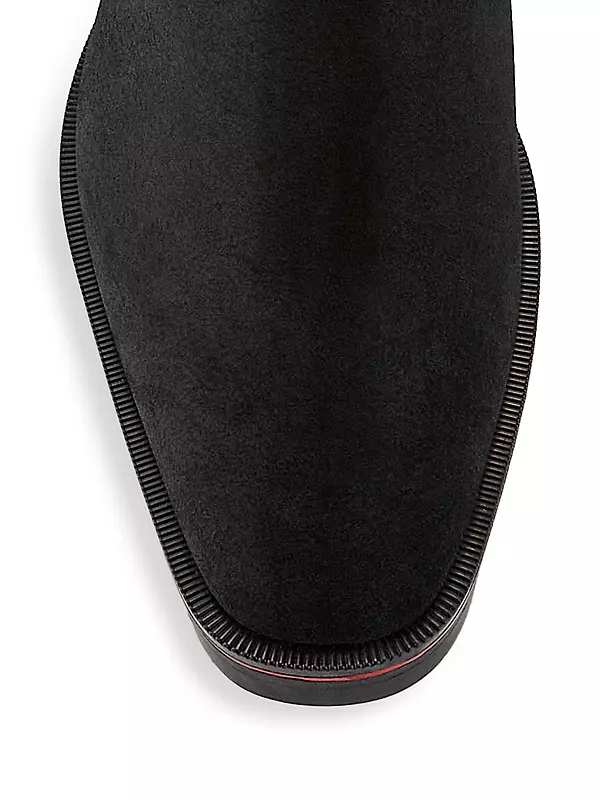 Melon Flat Leather Chelsea Boots in Black - Christian Louboutin