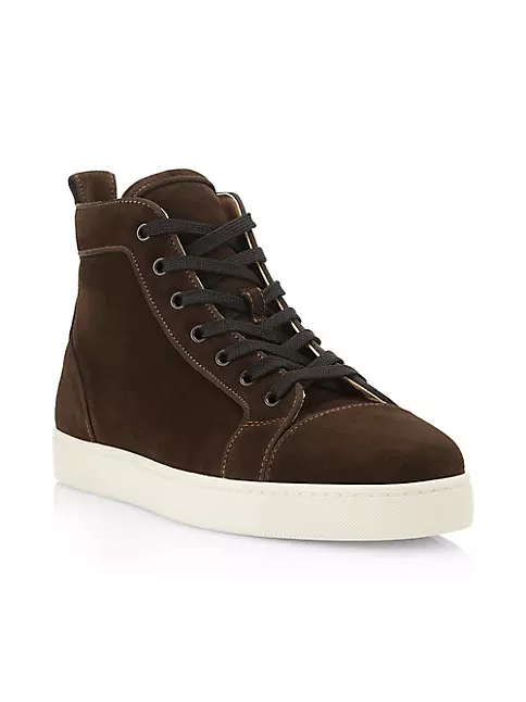 Christian Louboutin Men's Louis Orlato Leather High-Top Platform Sneakers - Cosme - Size 14
