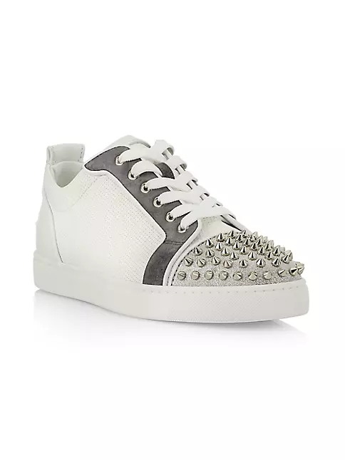 Christian Louboutin Junior Spikes Suede Black Sneakers 45.5 12.5