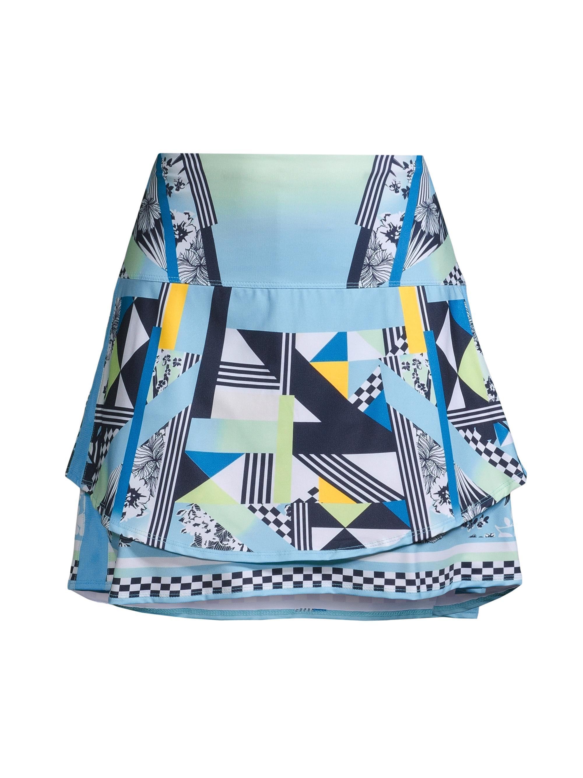 Lucky in Love Women's Urbana Tiered Miniskort - Blue Multi