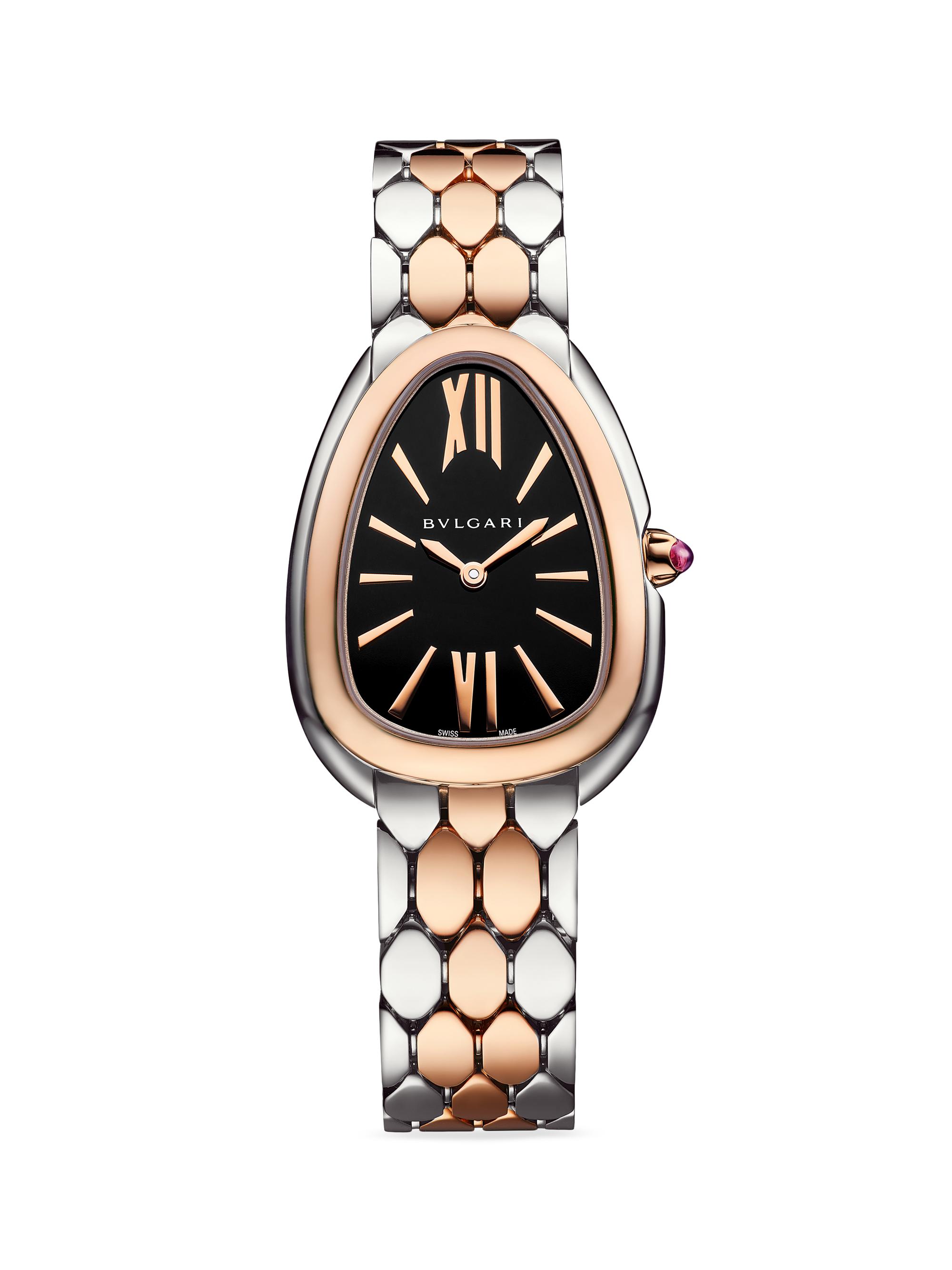 BVLGARI Women's Serpenti Seduttori Stainless Steel & 18K Rose Gold Bracelet Watch - Pink Gold
