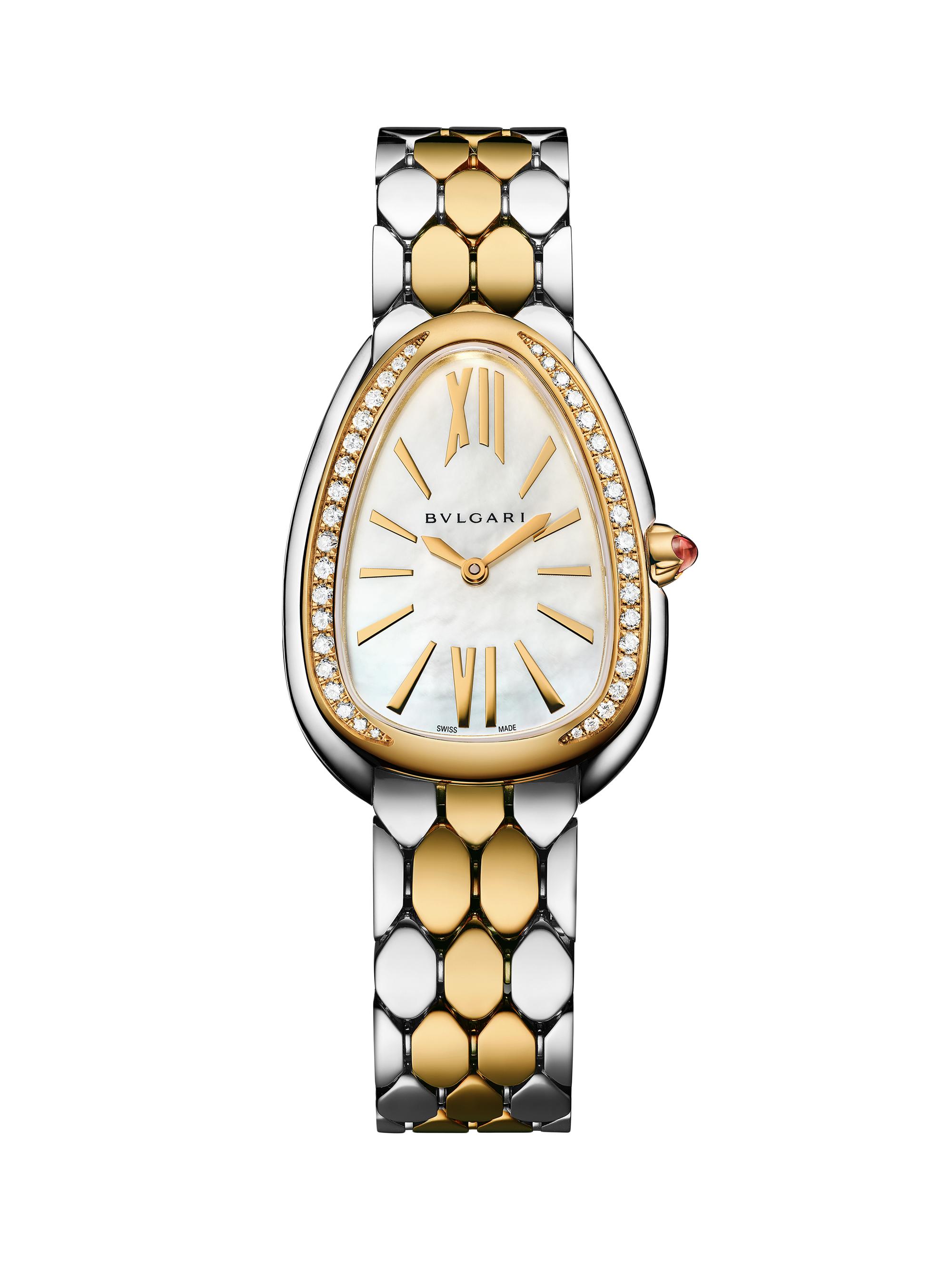 BVLGARI Women's Serpenti Seduttori Stainless Steel, 18K Yellow Gold & 0.39 TCW Diamond Bracelet Watch/33MM - Yellow Gold