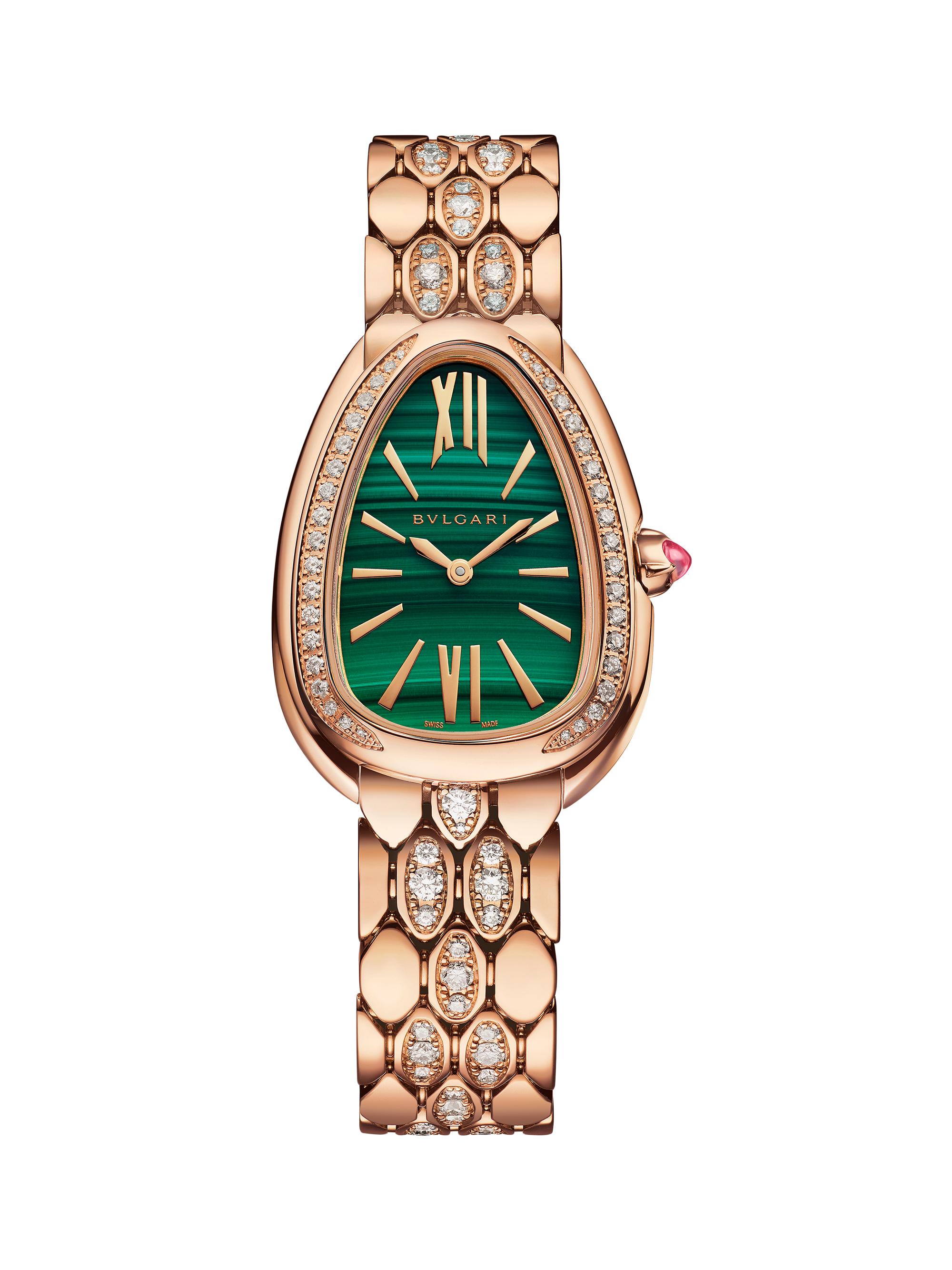 BVLGARI Women's Serpenti Seduttori 18K Rose Gold & 0.13 TCW Diamond Bracelet Watch/33MM - Rose Gold