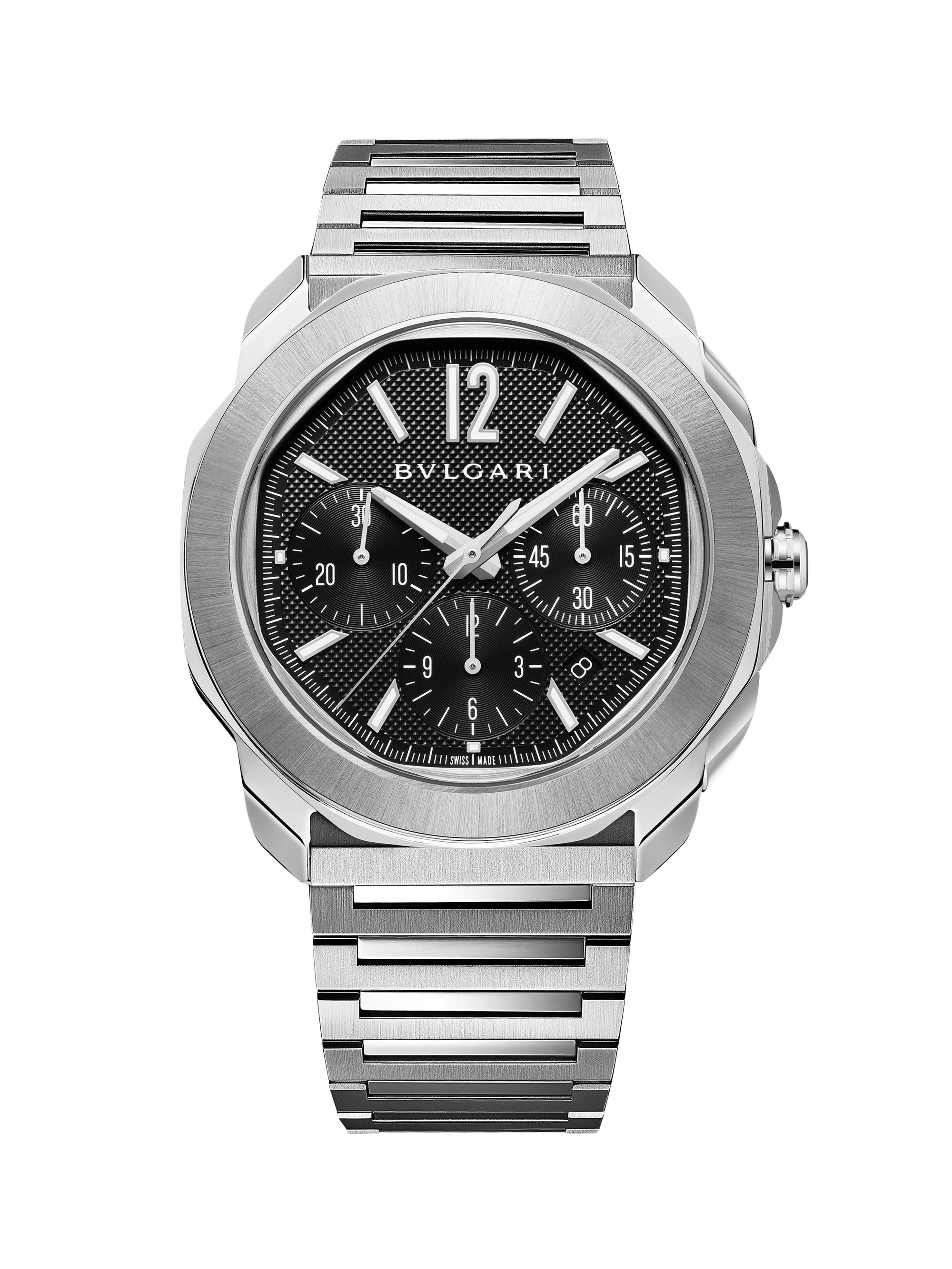 BVLGARI Octo Roma Stainless Steel Chronograph Bracelet Watch