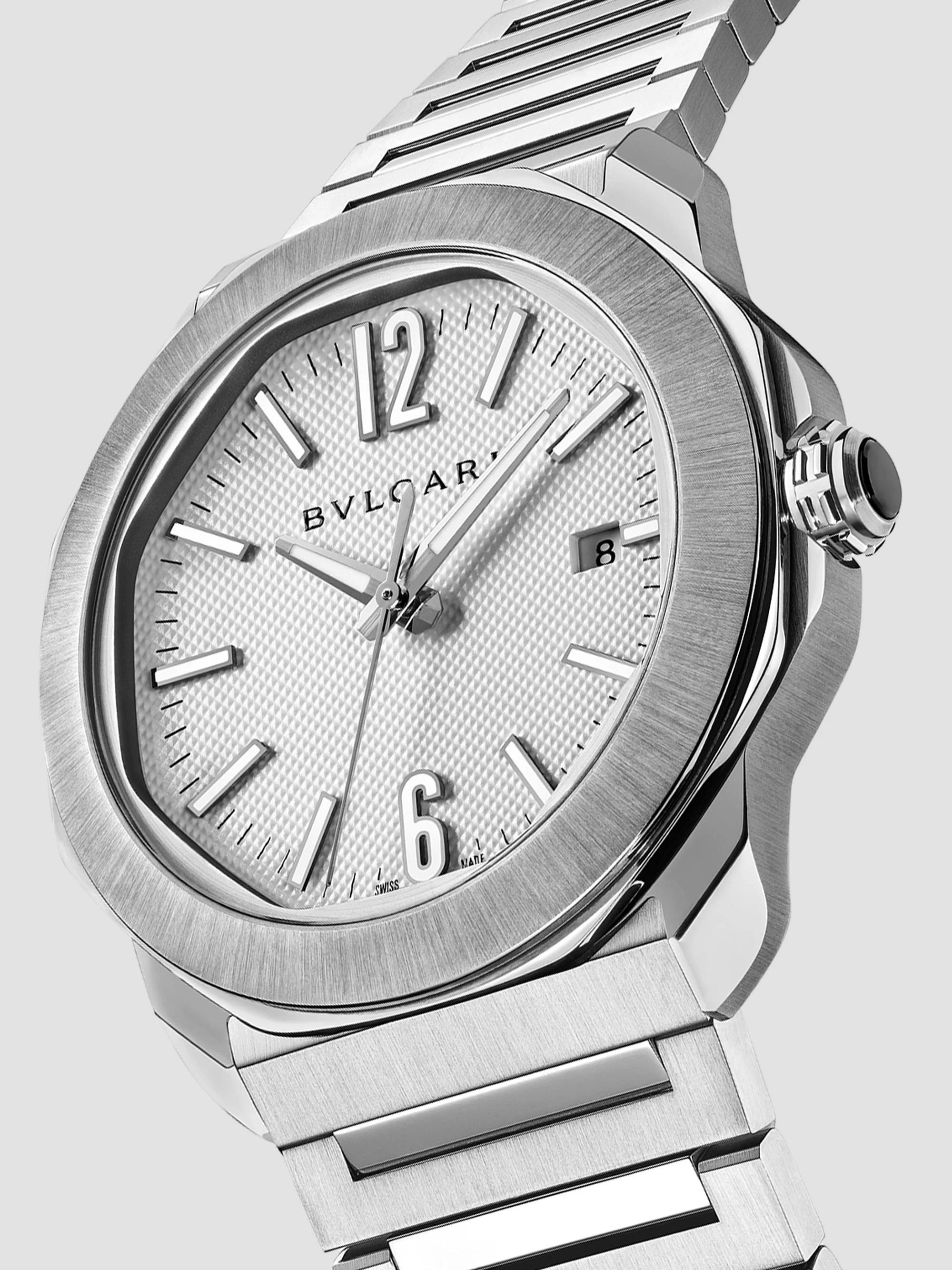 BVLGARI Octo Roma Stainless Steel & Rubber Strap Watch | Saks