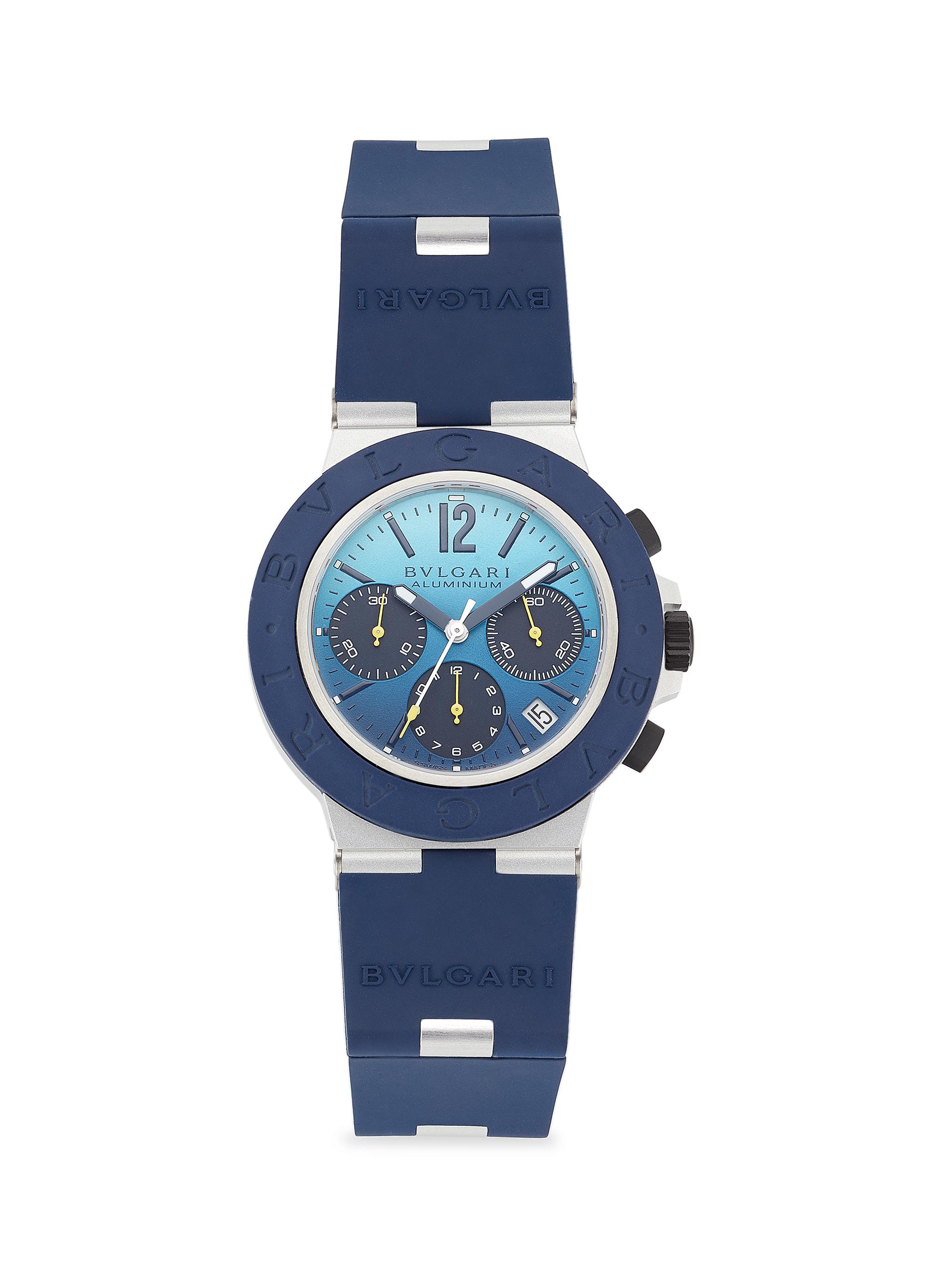 BVLGARI Women's Aluminum, Titanium & Rubber Strap Watch/40MM - Blue