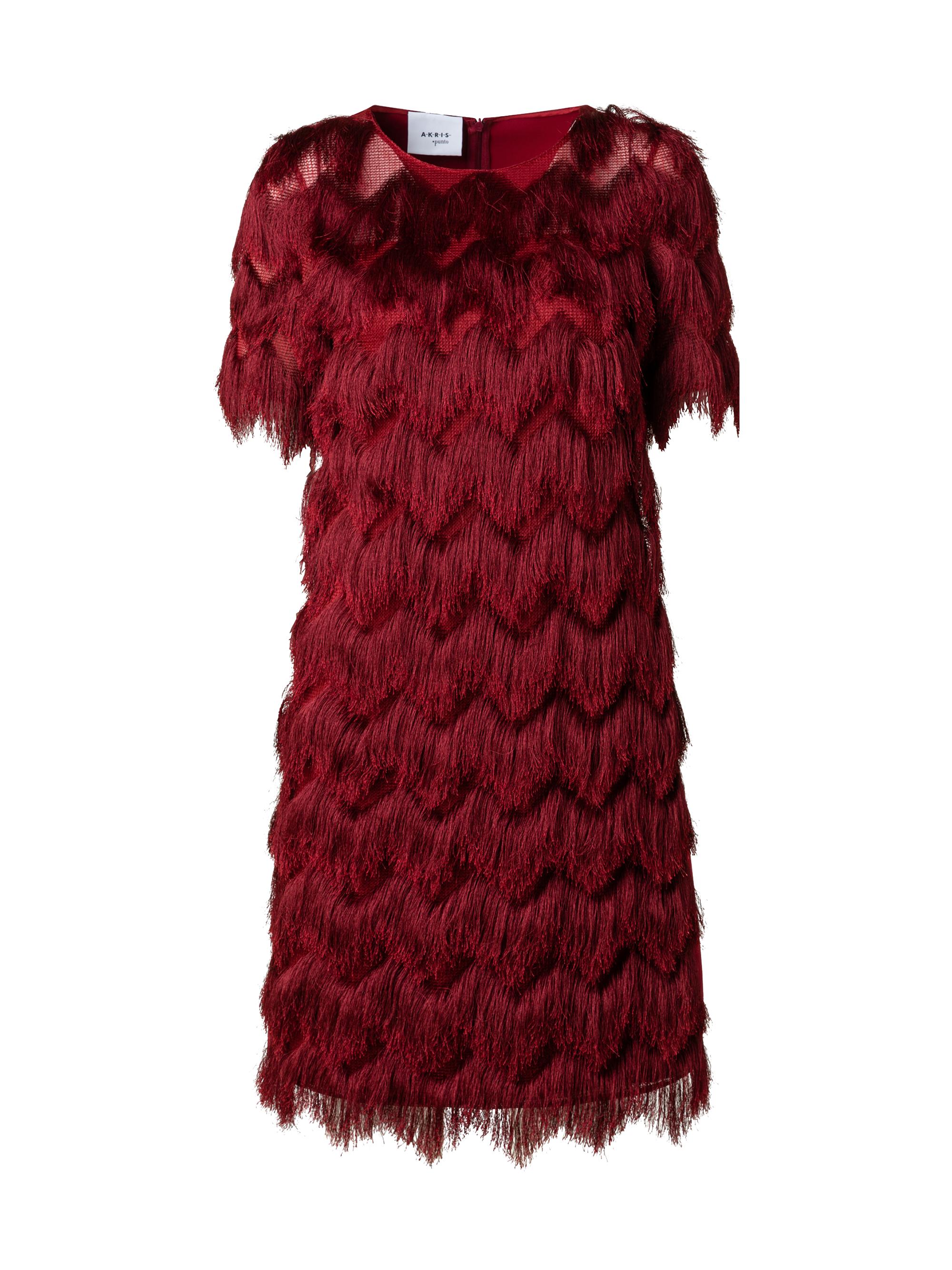 Akris punto Women's Layered Fringe Dress - Garnet
