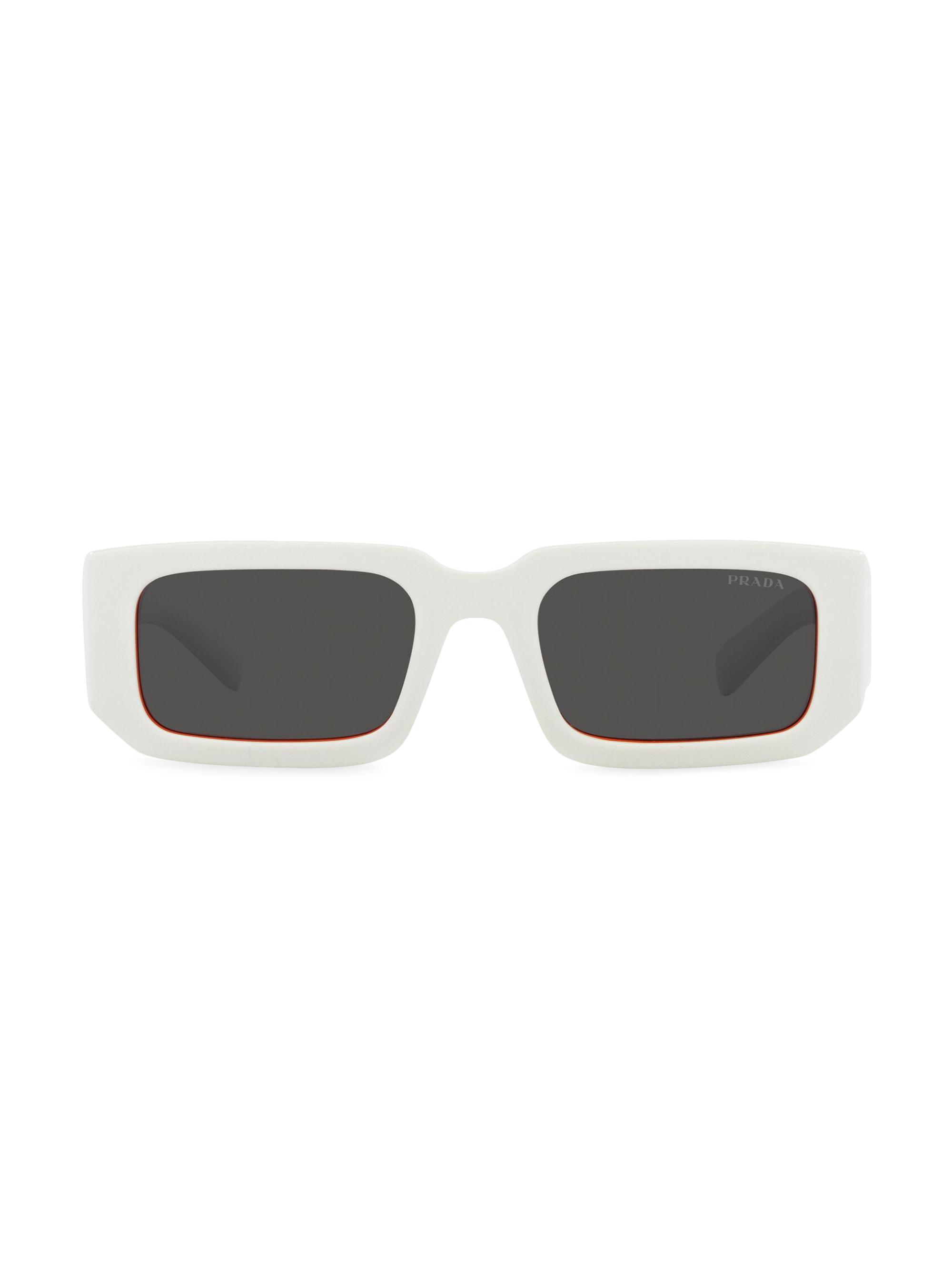 Prada Women's 53MM Rectangular Sunglasses - White