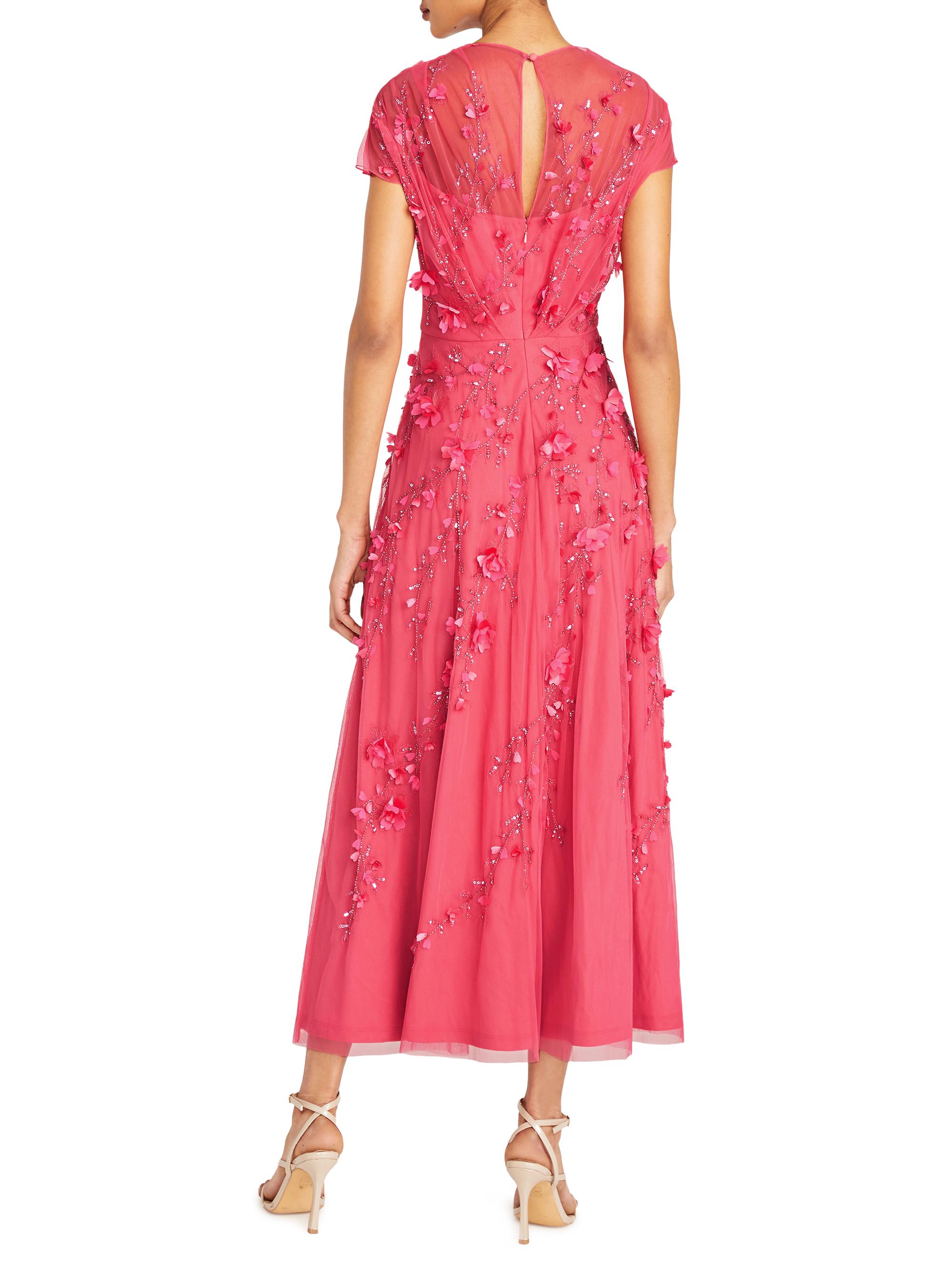 Theia Women's Leona Sequin-embellished Midi-Dress - Camellia - Size 2