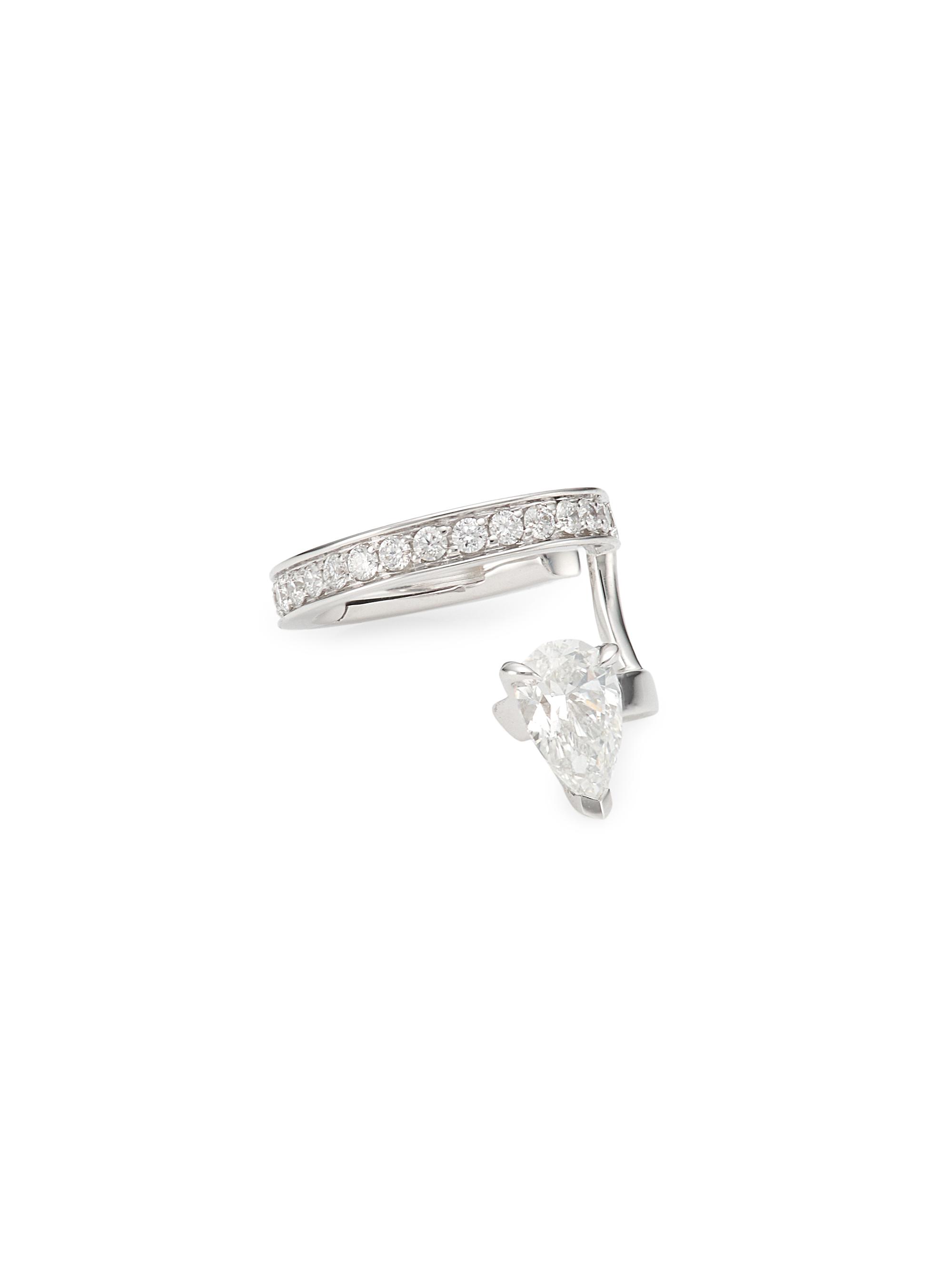 Repossi Women's Serti Sur Vide 18K White Gold & 0.36 TCW Diamond Ear Cuff - White Gold