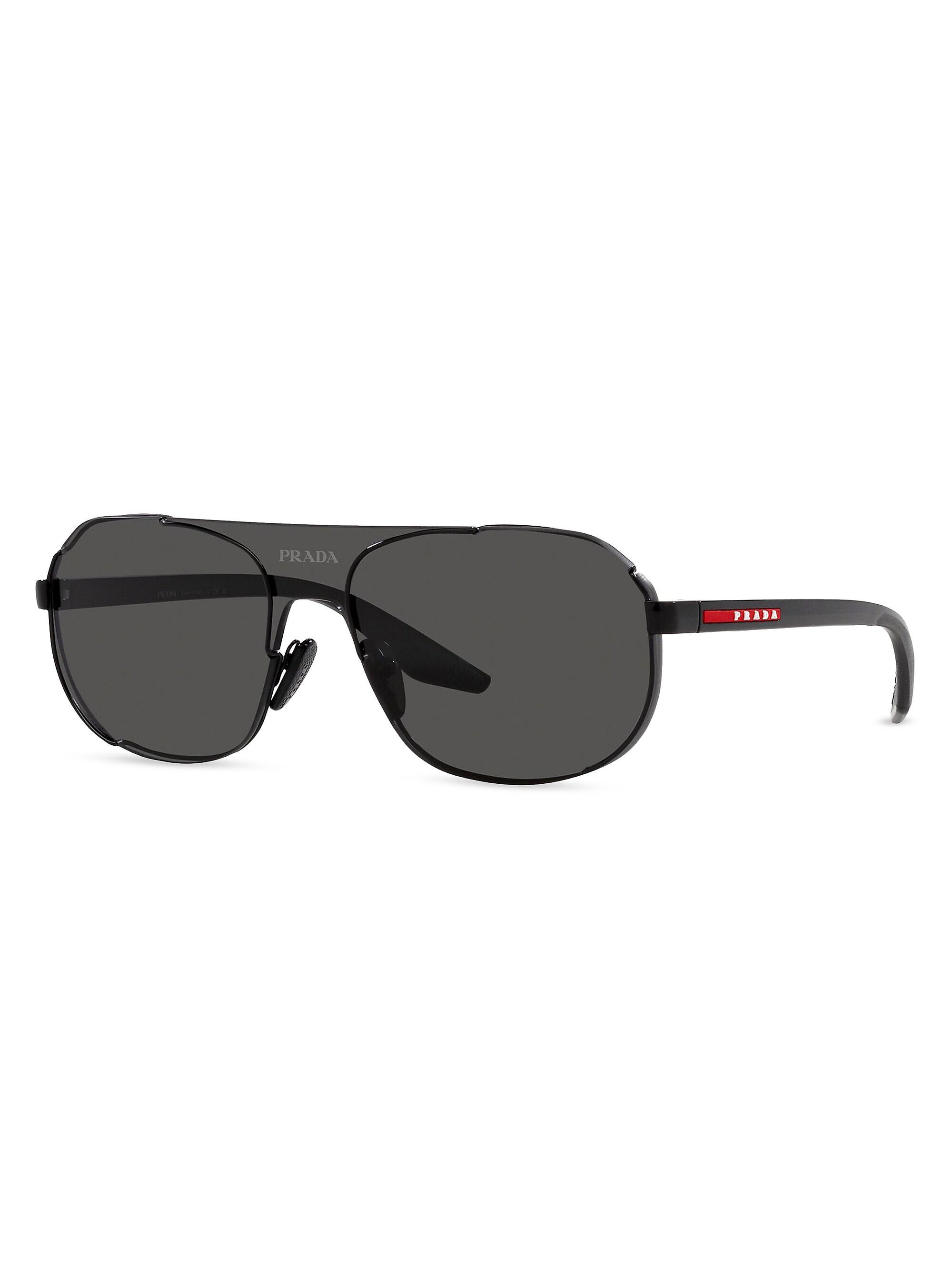 Prada Linea Rossa Men's Linea Rossa 40MM Metal Sunglasses - Black
