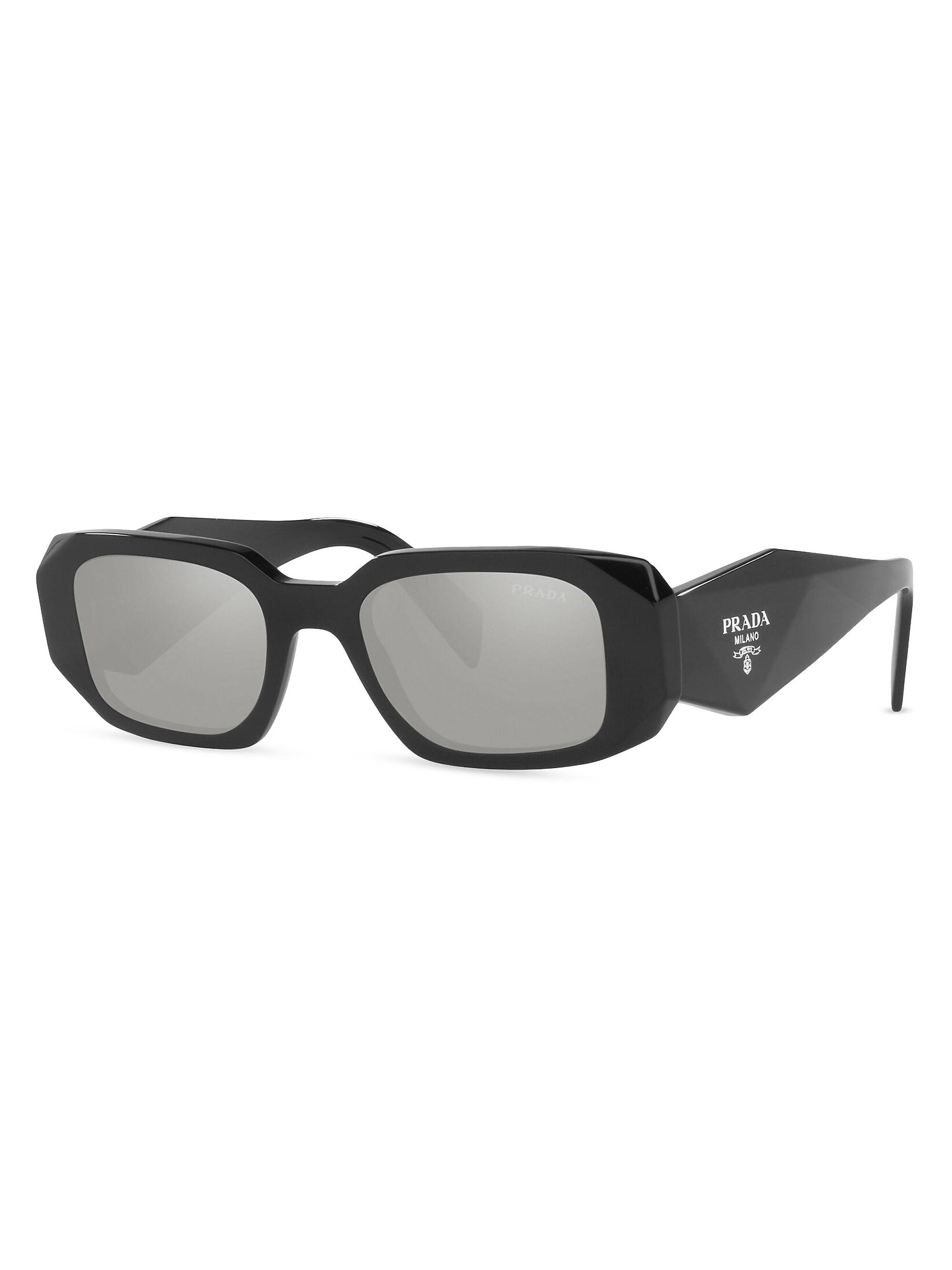 Prada Men's 49MM Square Sunglasses - Grey Mirror
