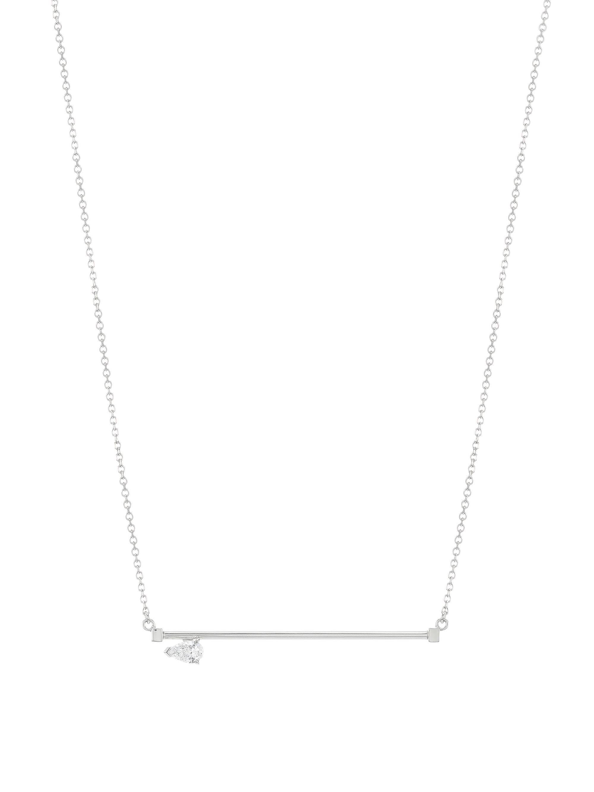 Repossi Women's Serti Sur Vide 18K White Gold & 0.3 TCW Diamond Bar Pendant Necklace - White Gold