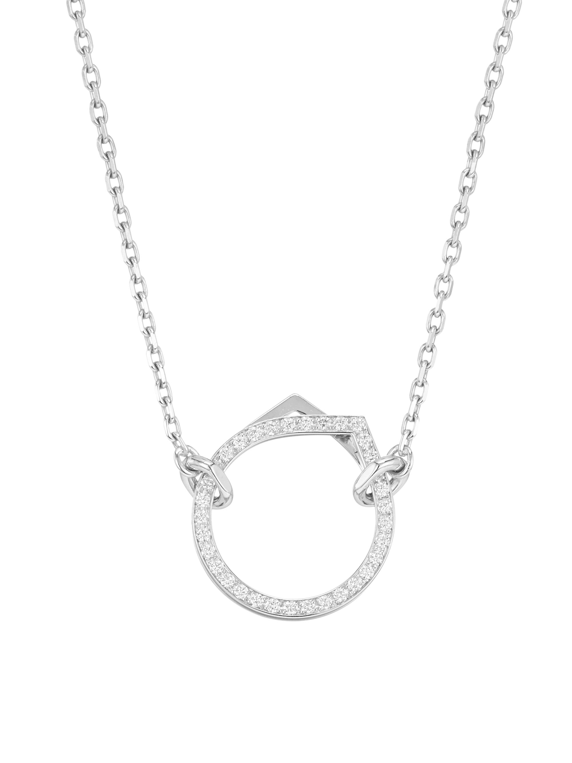 Repossi Women's Antifer 18K White Gold & 0.2 TCW Diamond Pendant Necklace - White Gold