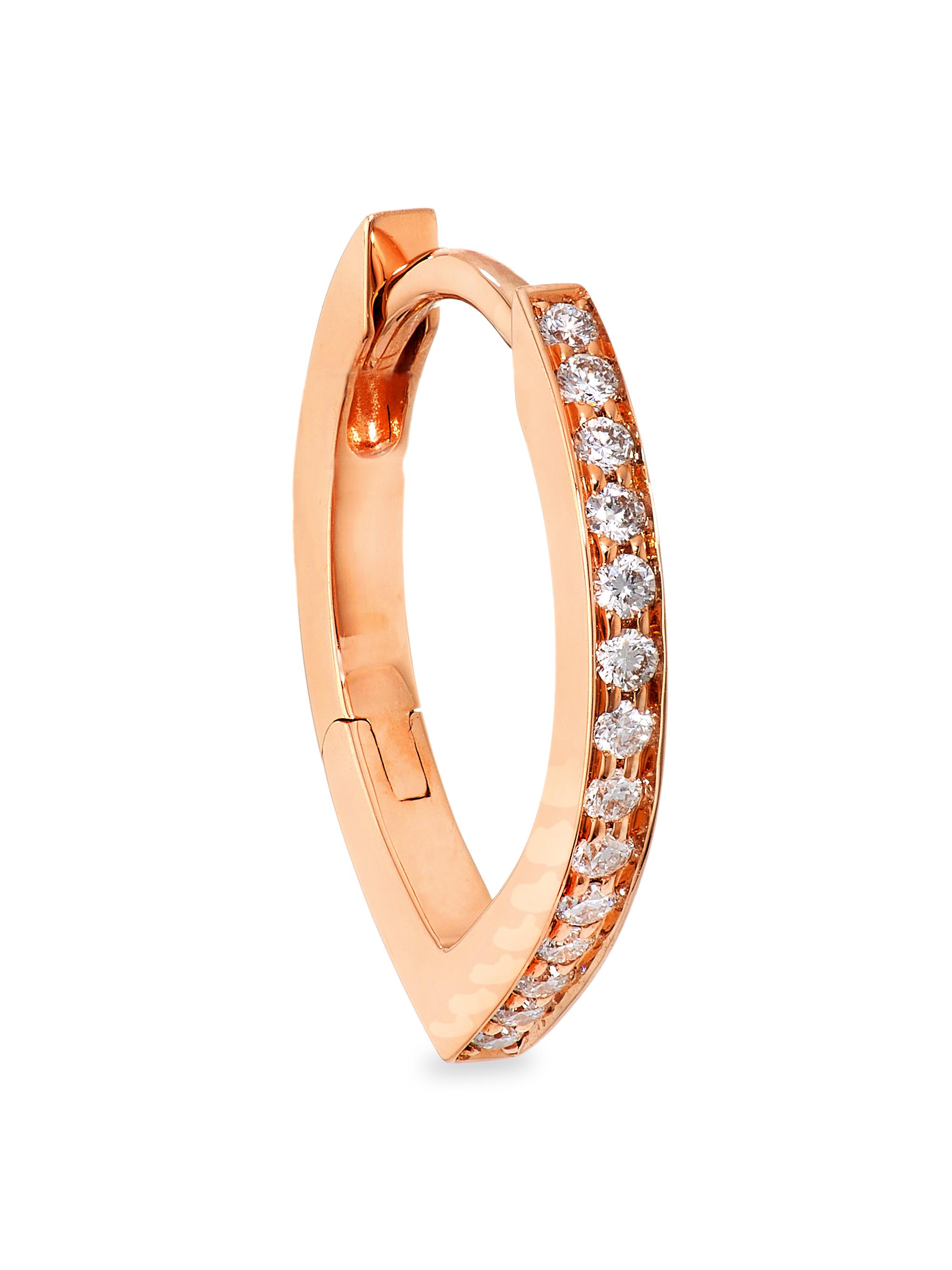 Repossi Women's Antifer 18K Rose Gold & 0.07 TCW Diamond Single Hoop Earring - Rose Gold