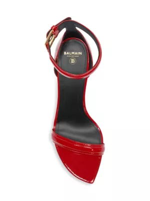 Balmain Alma 95mm leather sandals - Red