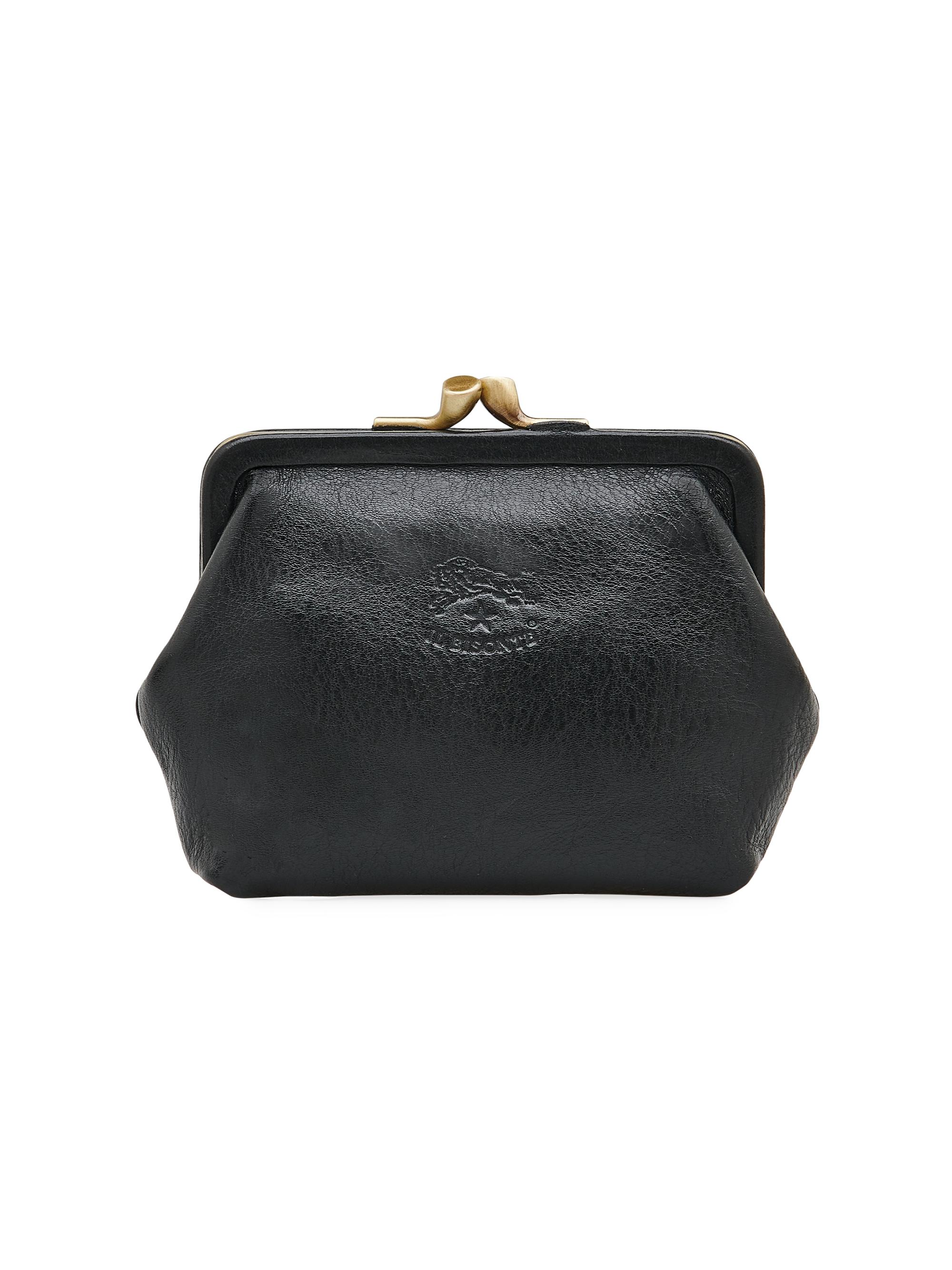 Il Bisonte Women's Classic Manuela Leather Coin Purse - Nero