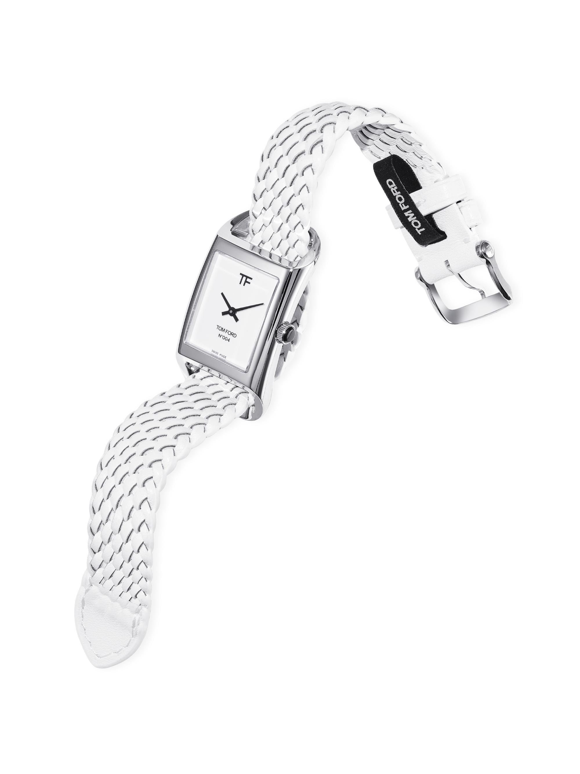 TOM FORD 004 Stainless Steel & Leather Strap Watch | Saks 