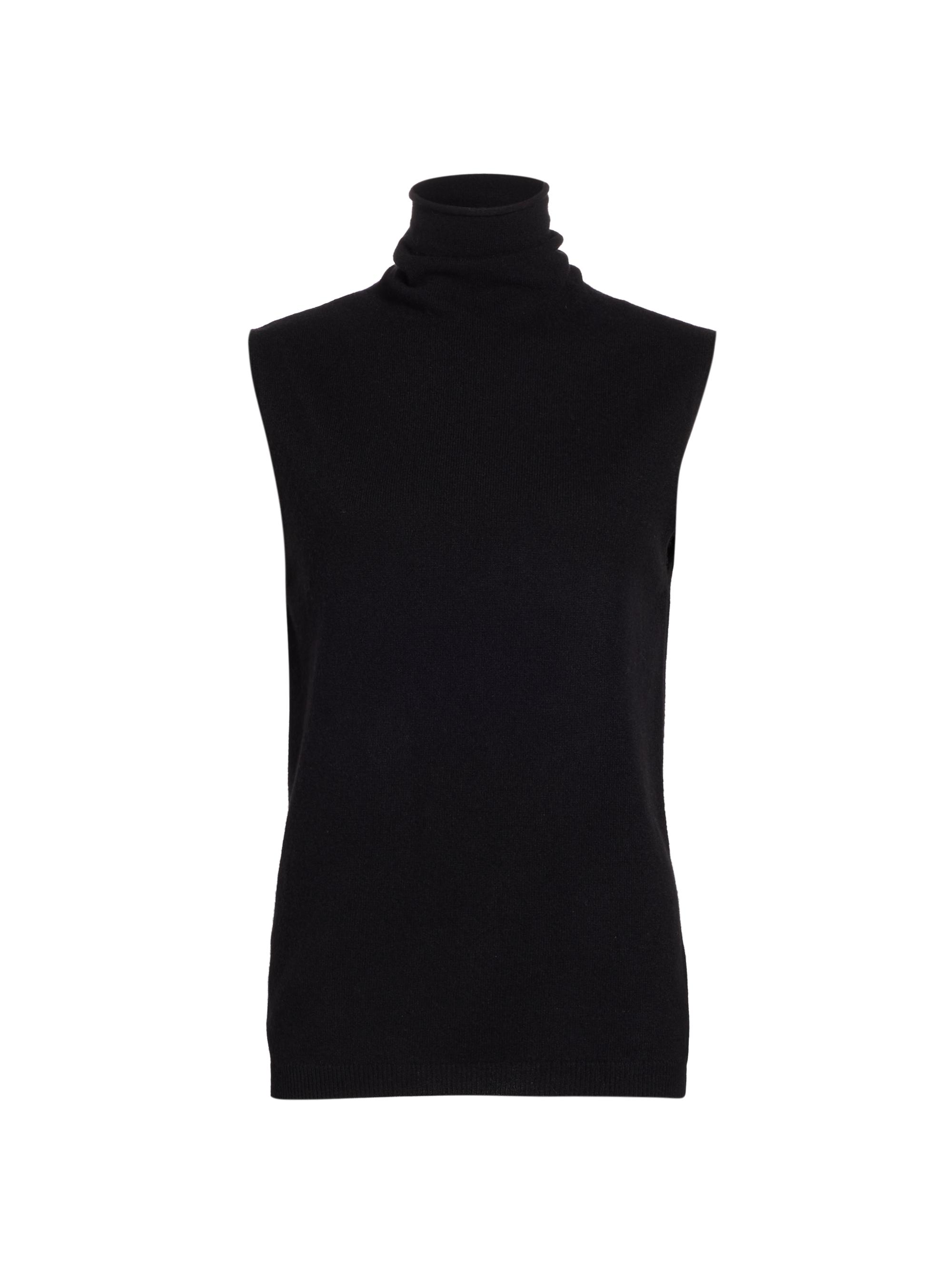 Saks Fifth Avenue Women's Sleeveless CashmereTurtleneck Sweater Vest - Black