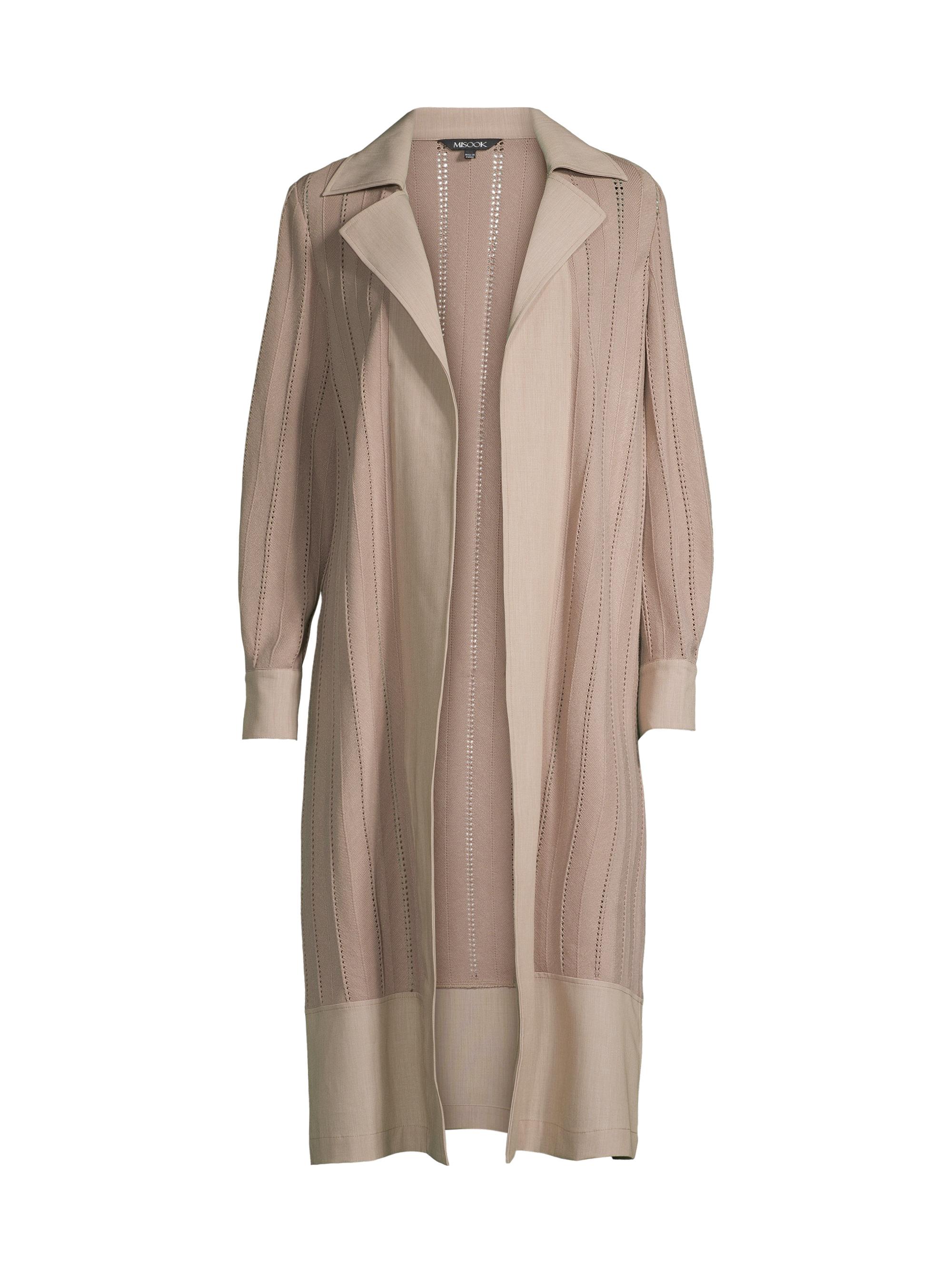 Misook Women's Twill Knit Duster Jacket - Macchiato
