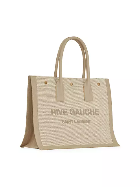 Saint Laurent Rive Gauche beige canvas tote bag