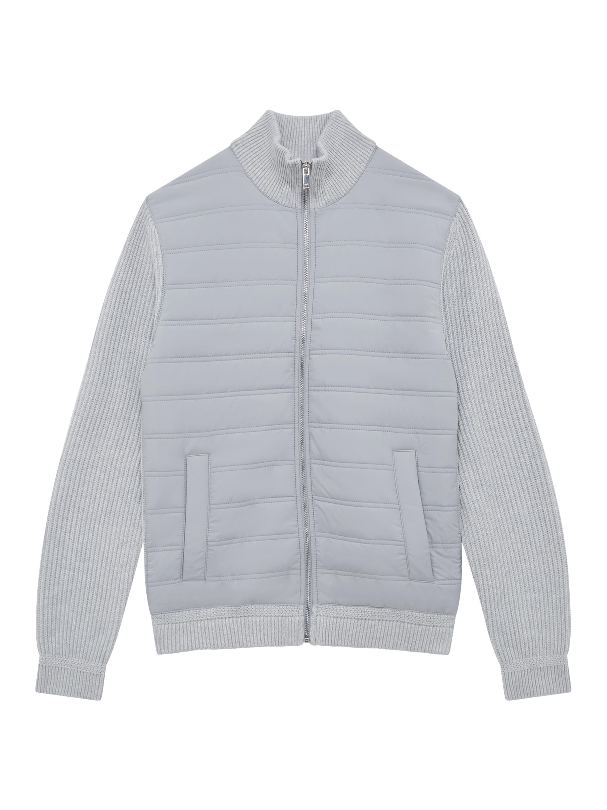 Reiss Men's Trainer Knit Jacket - Soft Grey