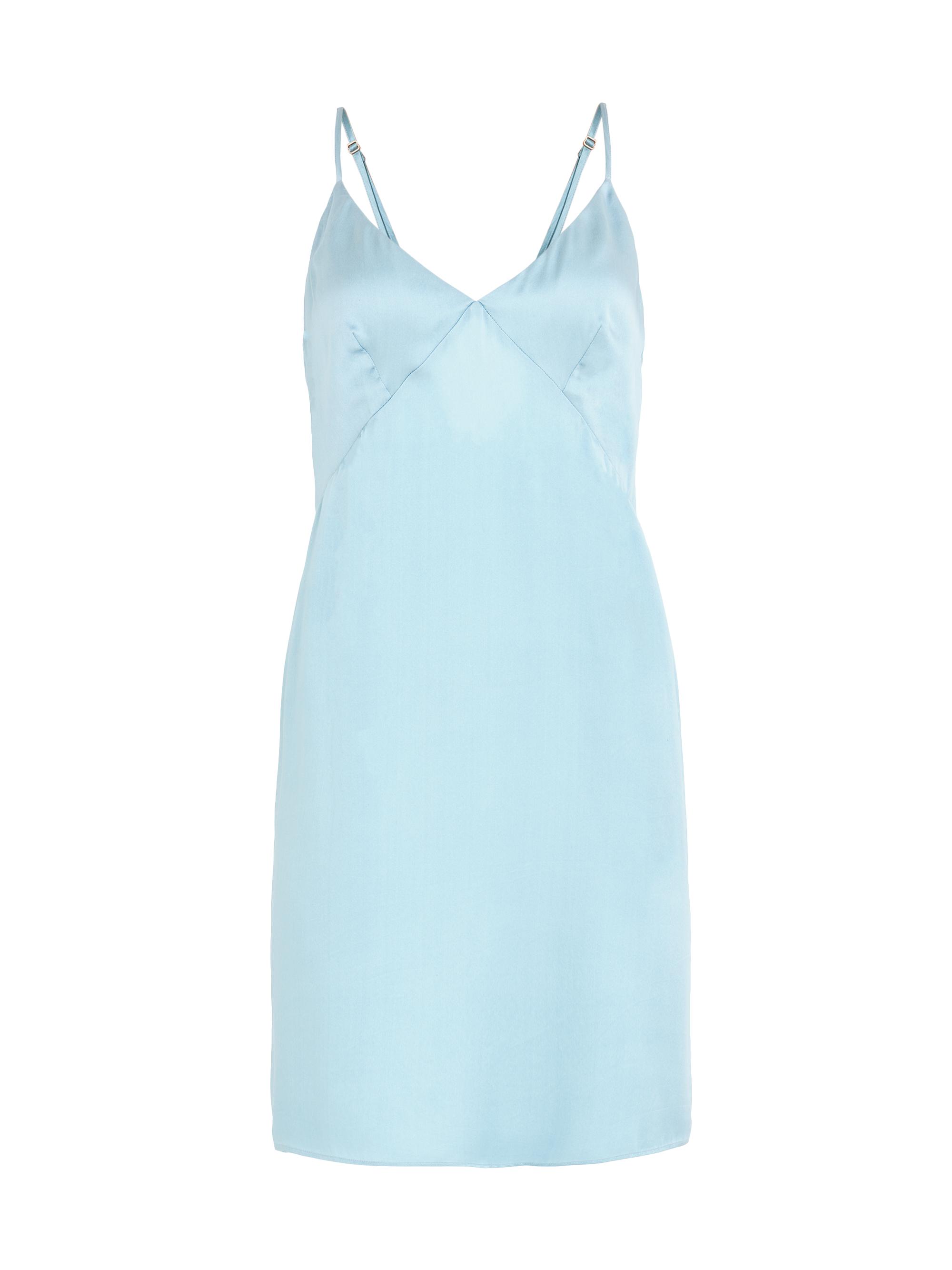 Secret Mission Women's Erica Silk Mini Slipdress - Dusty Blue