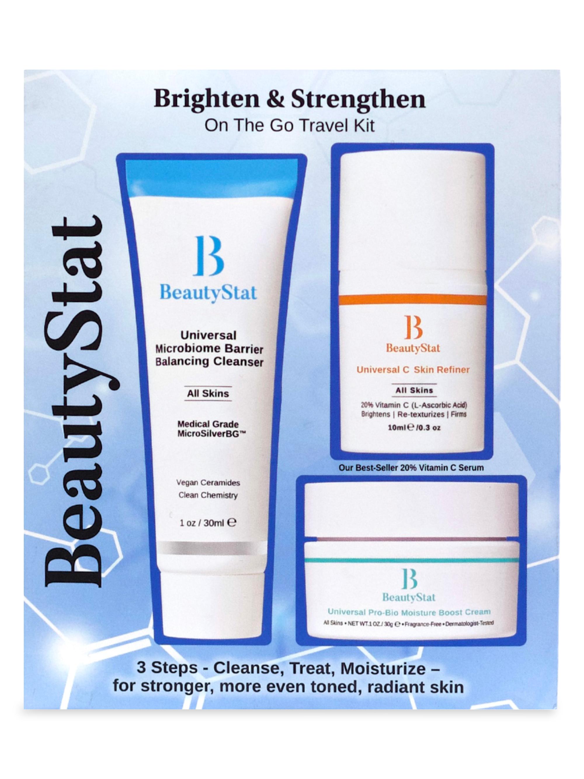 BeautyStat Women's Brighten & Strengthen 3-Piece On The Go Travel Kit