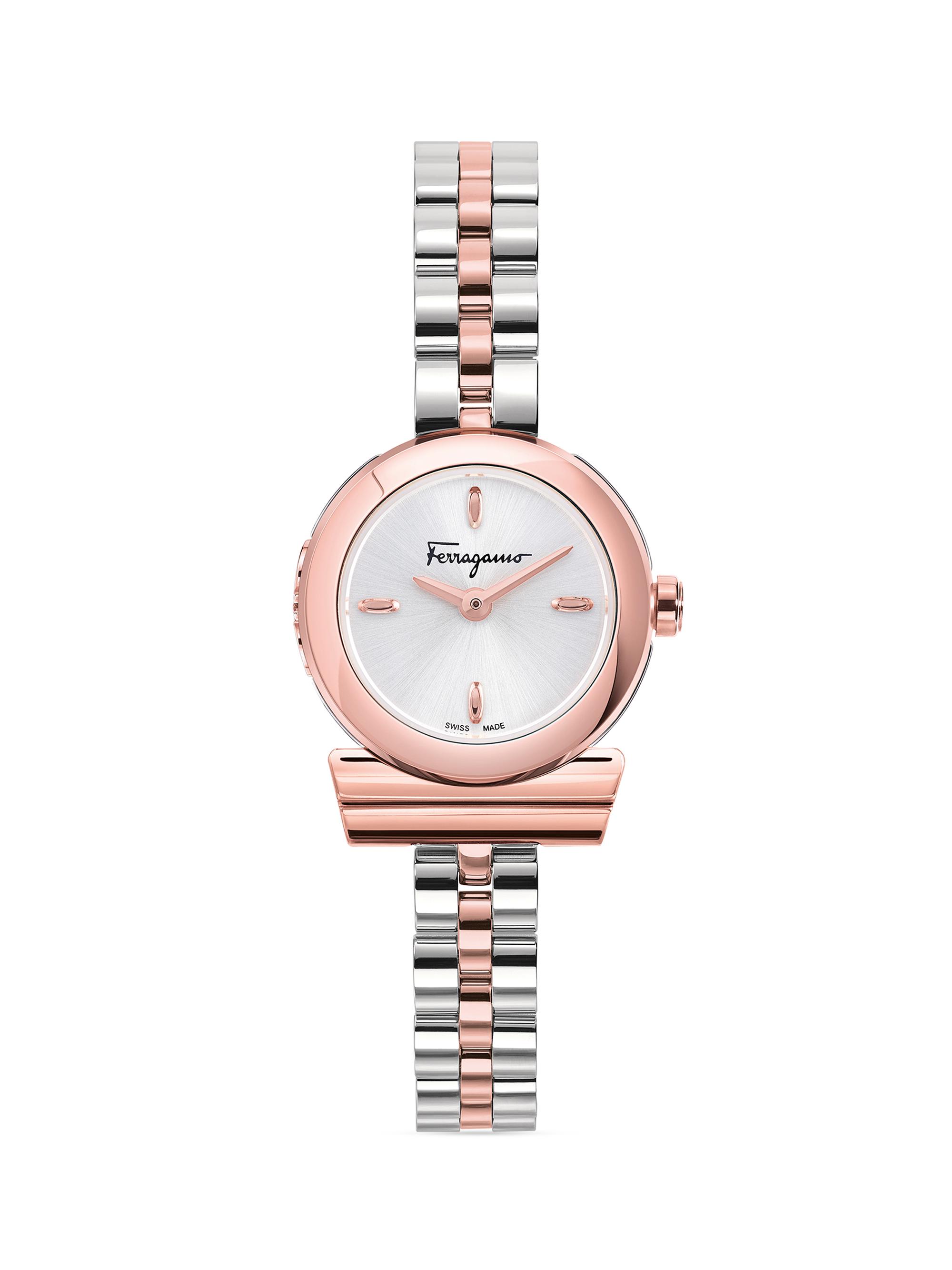 FERRAGAMO Women's Gancino IP Rose Gold & Stainless Steel Bracelet Watch - Rose Gold Two Tone