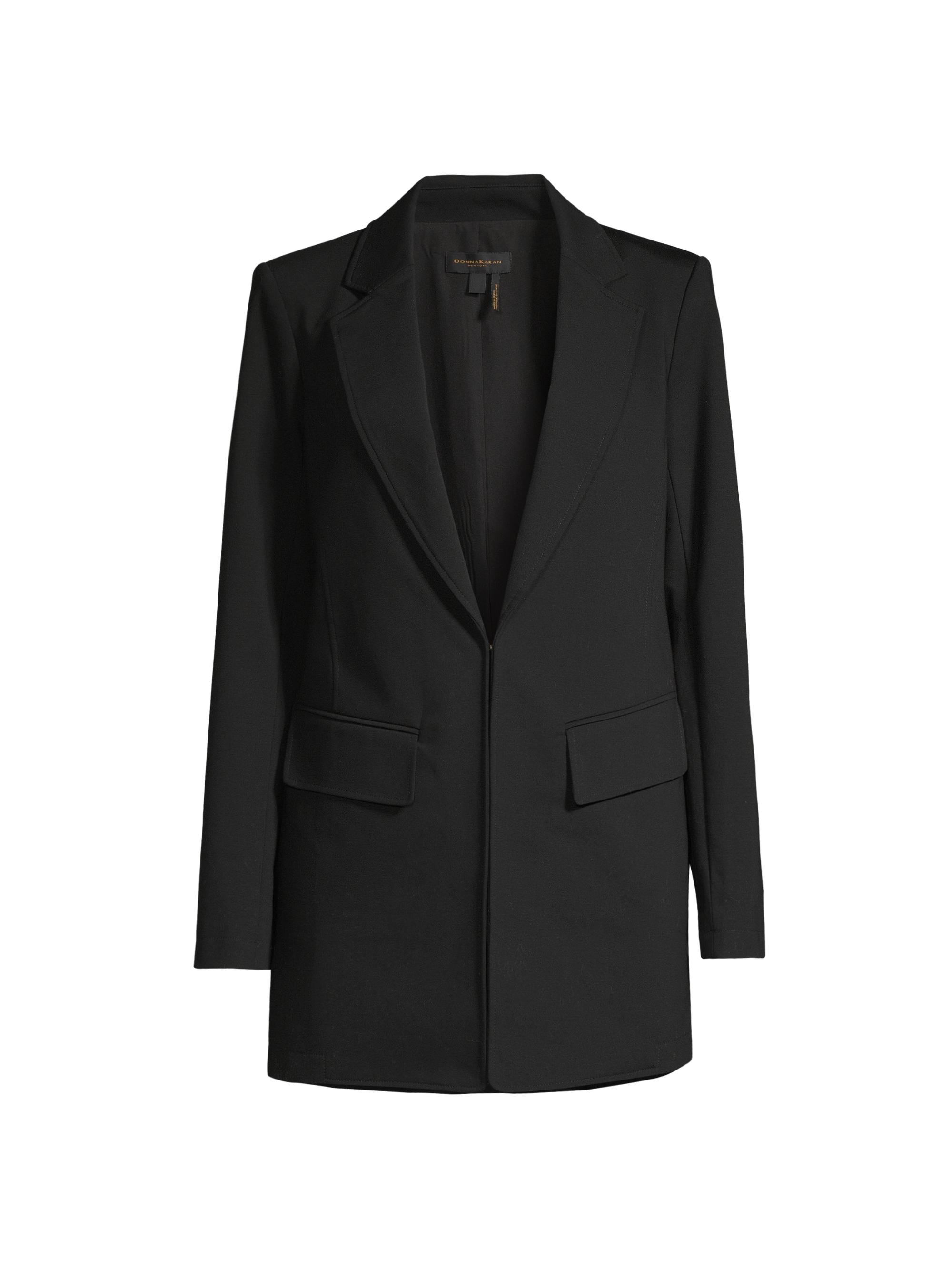 Donna Karan New York Women's City Garden Long Knit Blazer - Black