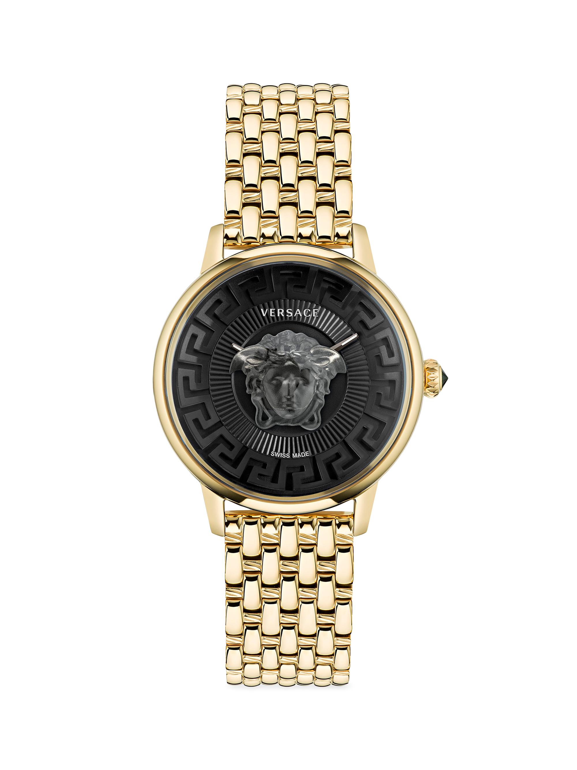 Versace Women's Medusa Alchemy Goldtone Stainless Steel Watch - Yellow Gold Black