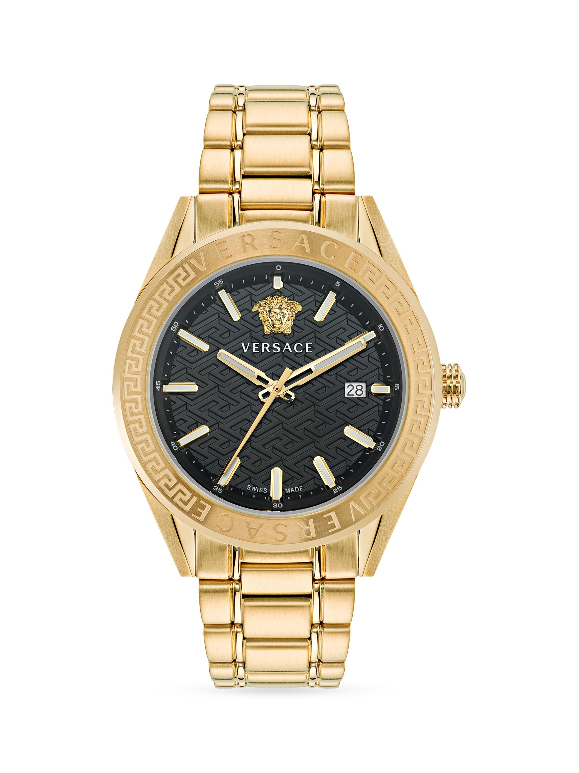 Versace Men's V-Code Goldtone Stainless Steel Watch - Yellow Gold