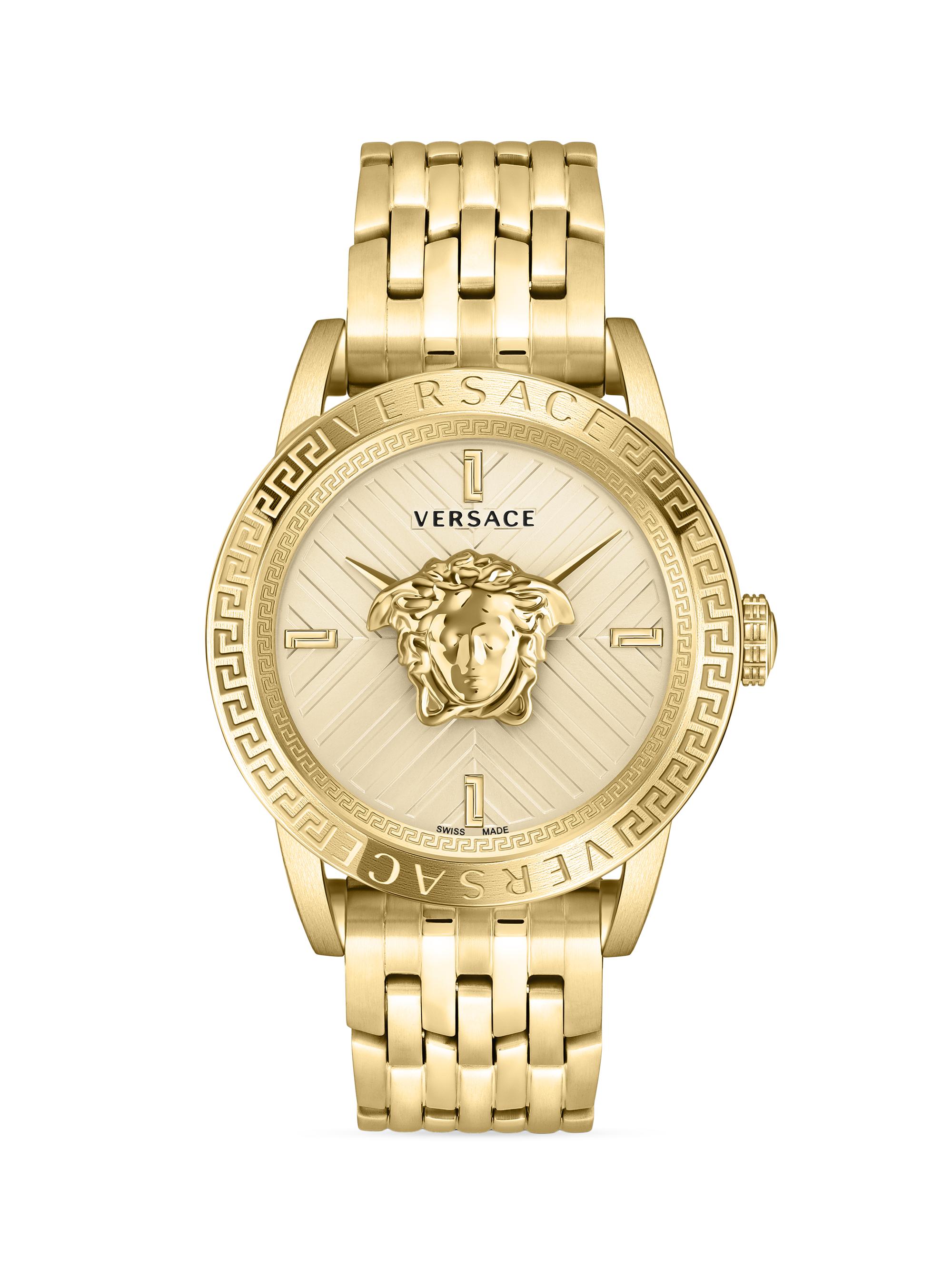 Versace Men's V-Code Goldtone Stainless Steel Watch - Yellow Gold