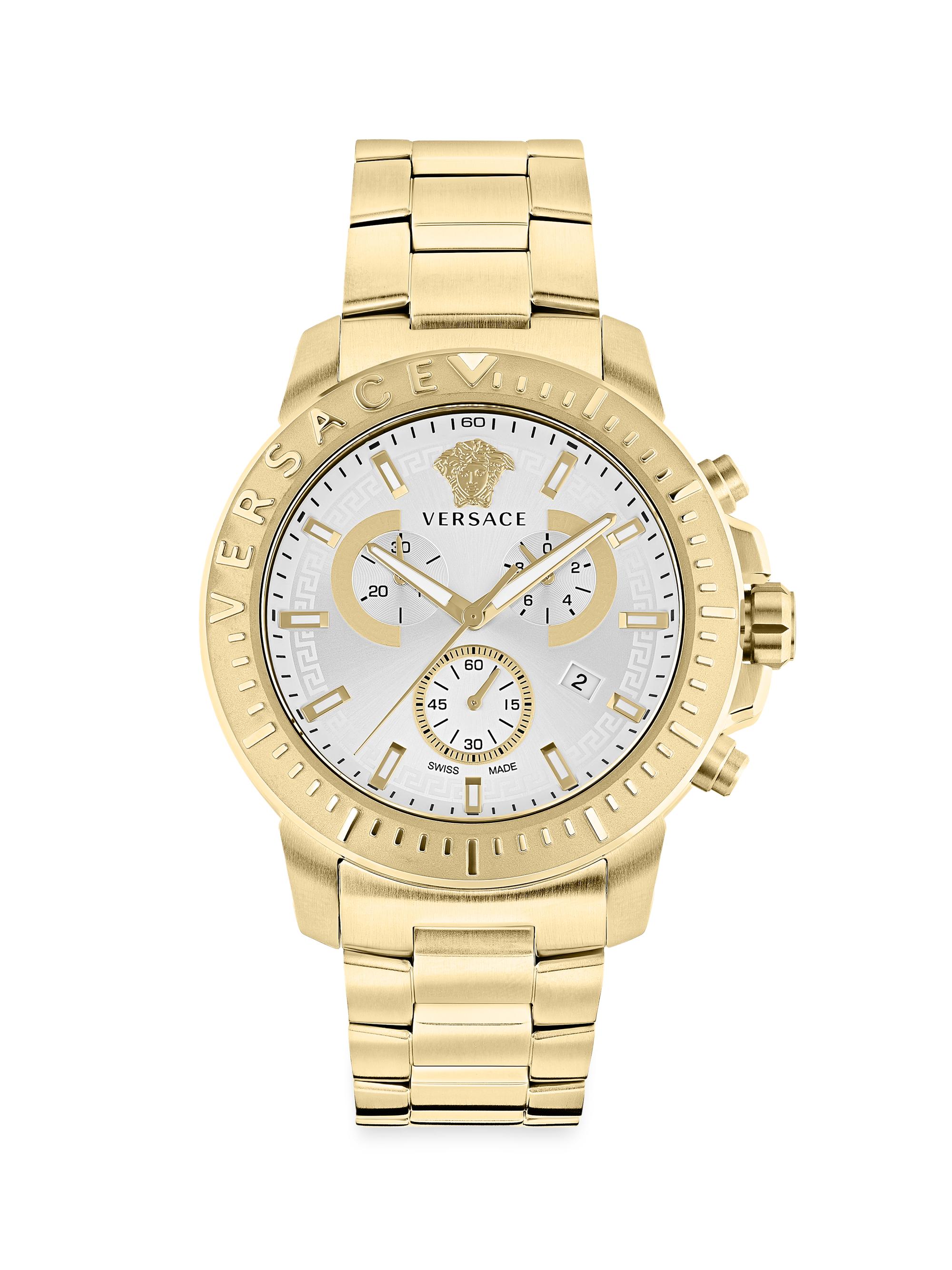 Versace Men's Unisex New Chrono Goldtone Stainless Steel Watch - Yellow Tone