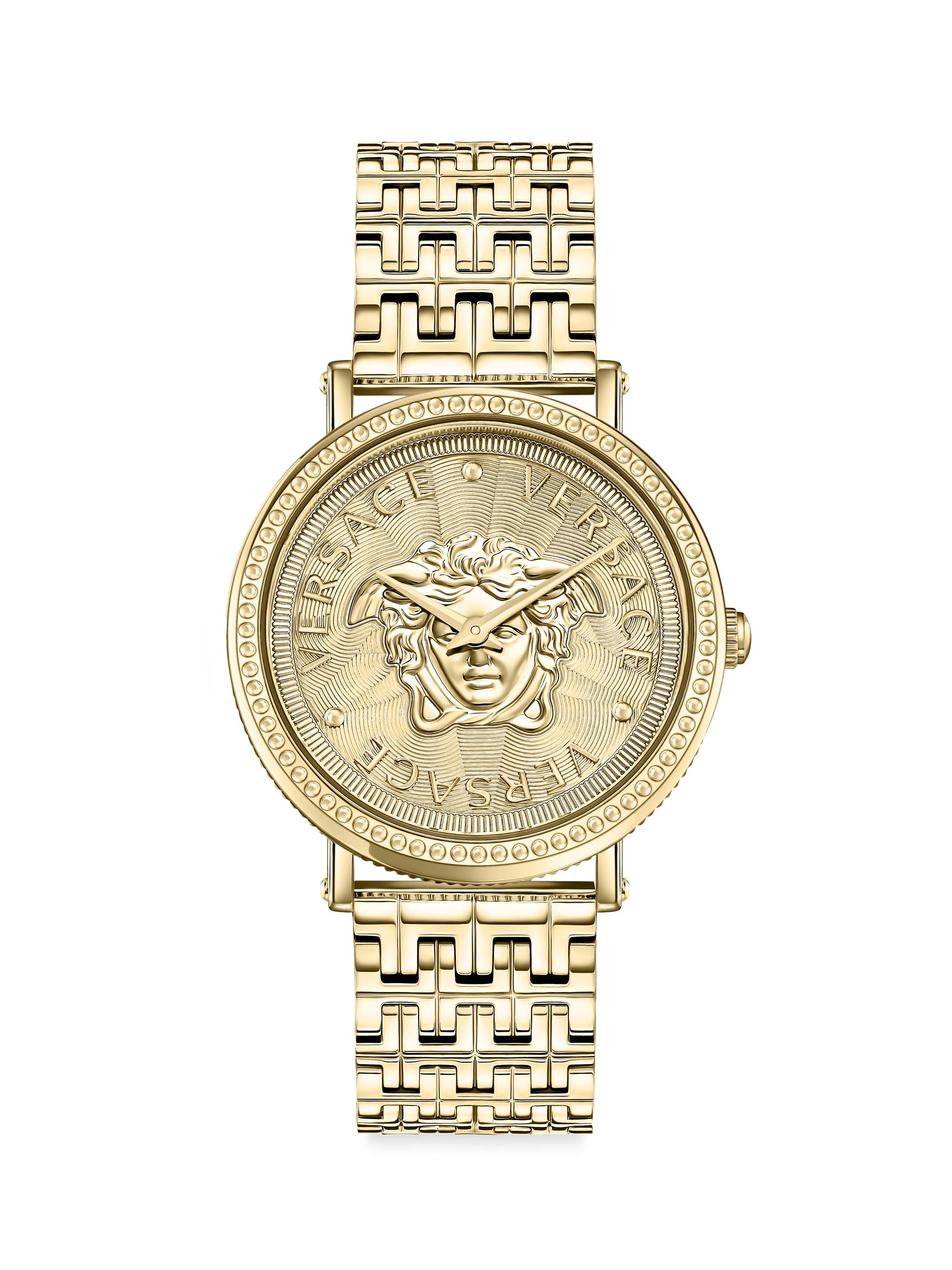 Versace Greca Twist Two-Tone Stainless Steel Watch | Saks Fifth Avenue