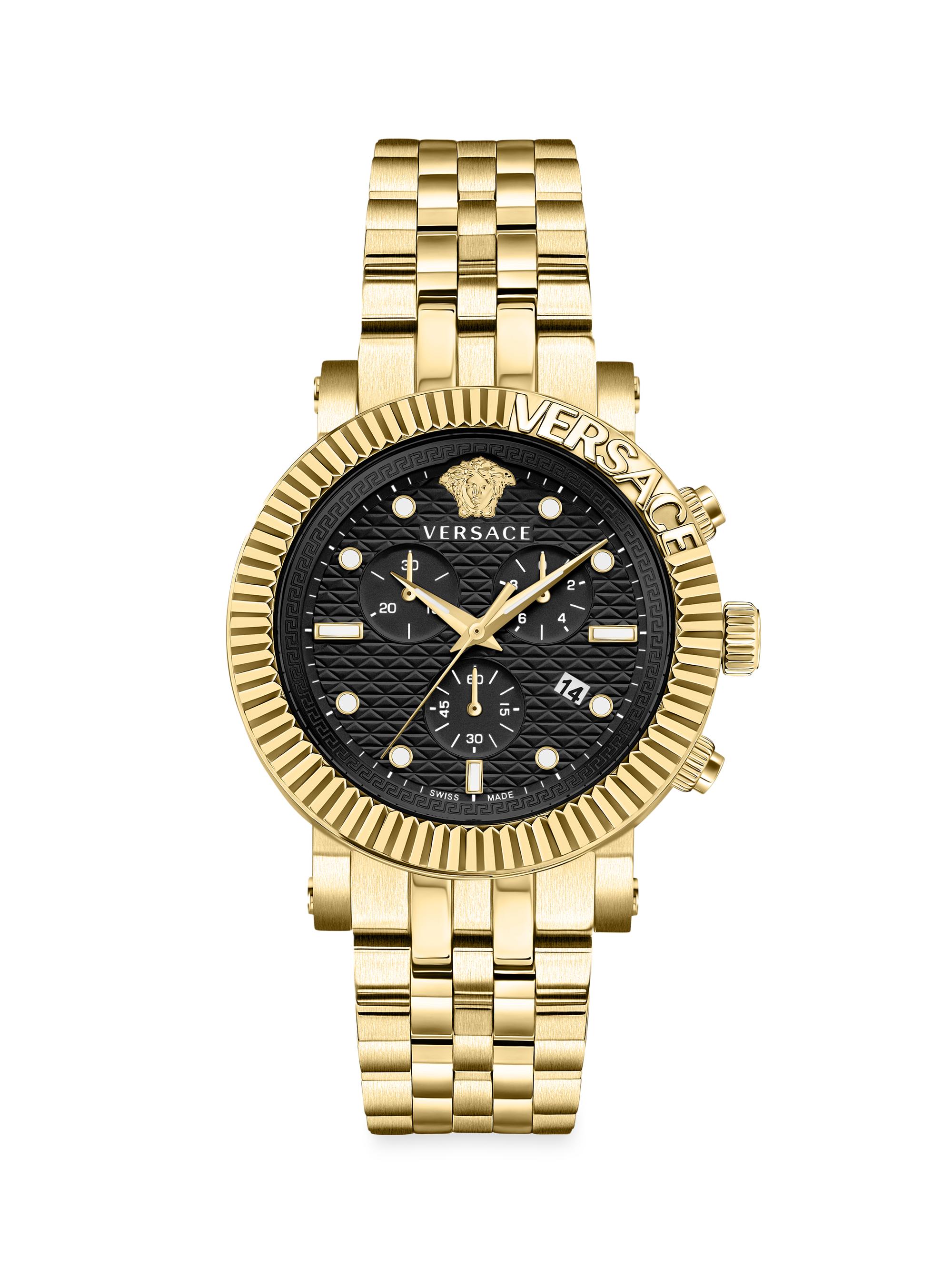 Versace Unisex V-Chrono Classic Goldtone Stainless Steel Watch