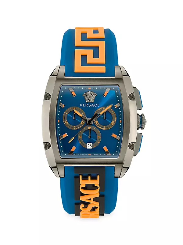 Shop Versace Versace Dominus Stainless Steel & Silicone Watch