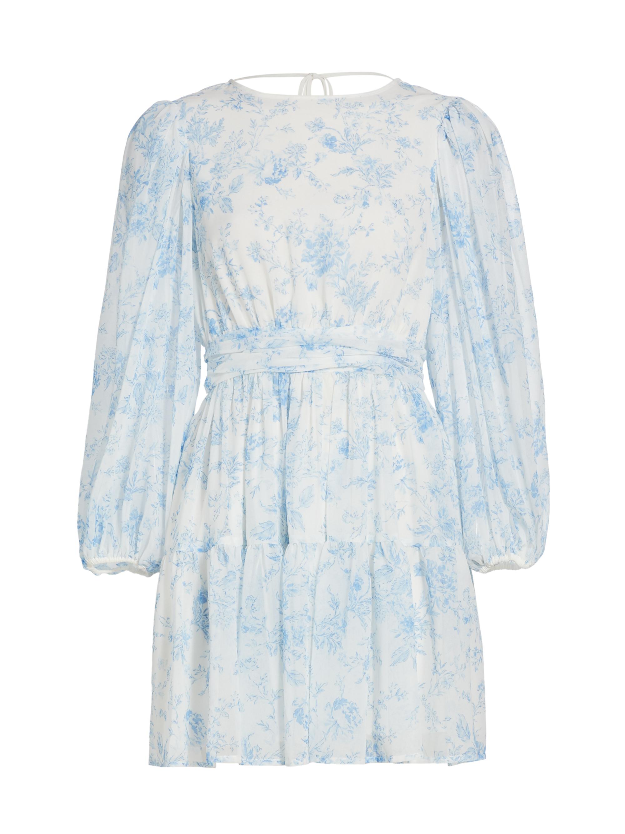 LDT Women's Goddess Floral-Printed Minidress - Porcelain Floral Blue