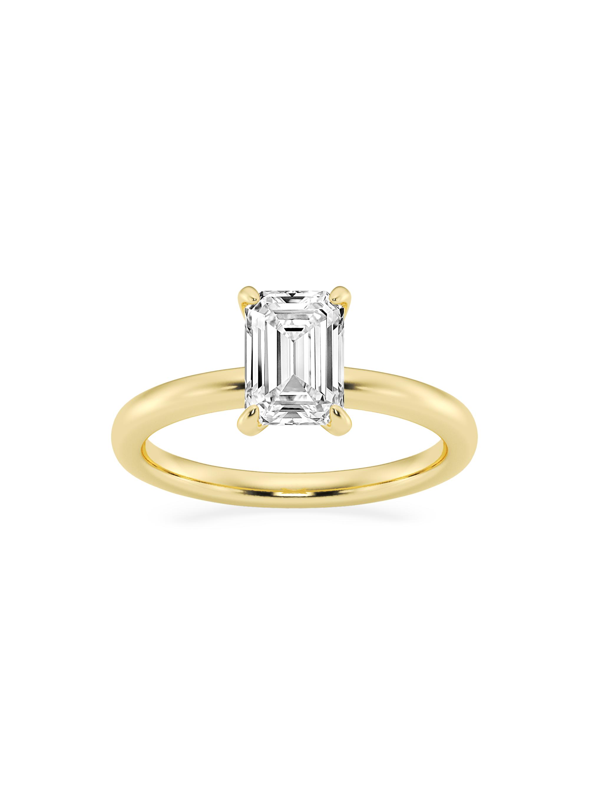 Saks Fifth Avenue Collection Women's 14K Yellow Gold & Emerald-Cut Lab-Grown Diamond Solitaire Ring/0.50-5.00 TCW - 1.5 Tcw