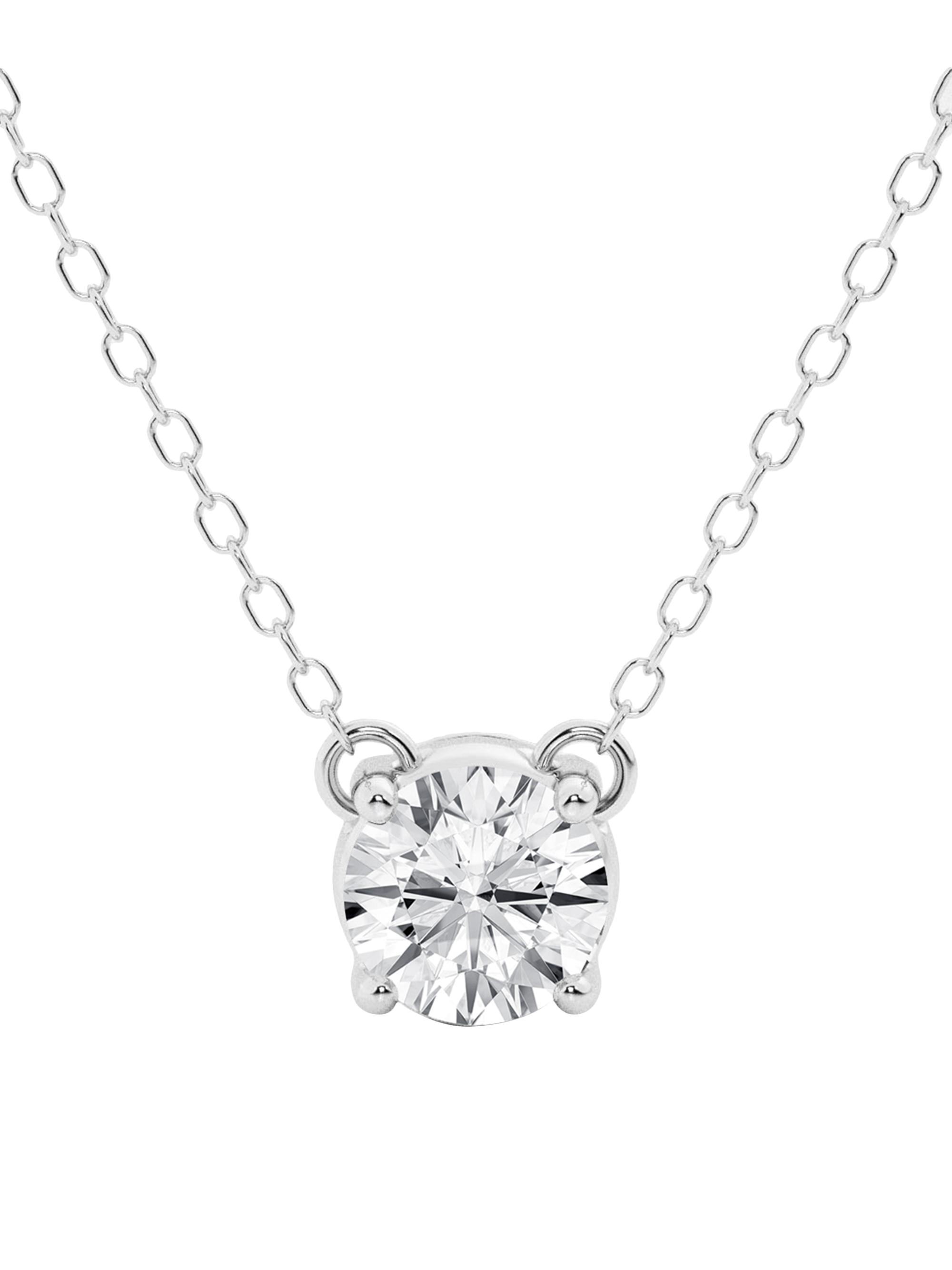 Saks Fifth Avenue Collection Women's 14K White Gold & 0.5 TCW Lab-Grown Diamond Pendant Necklace - White Gold
