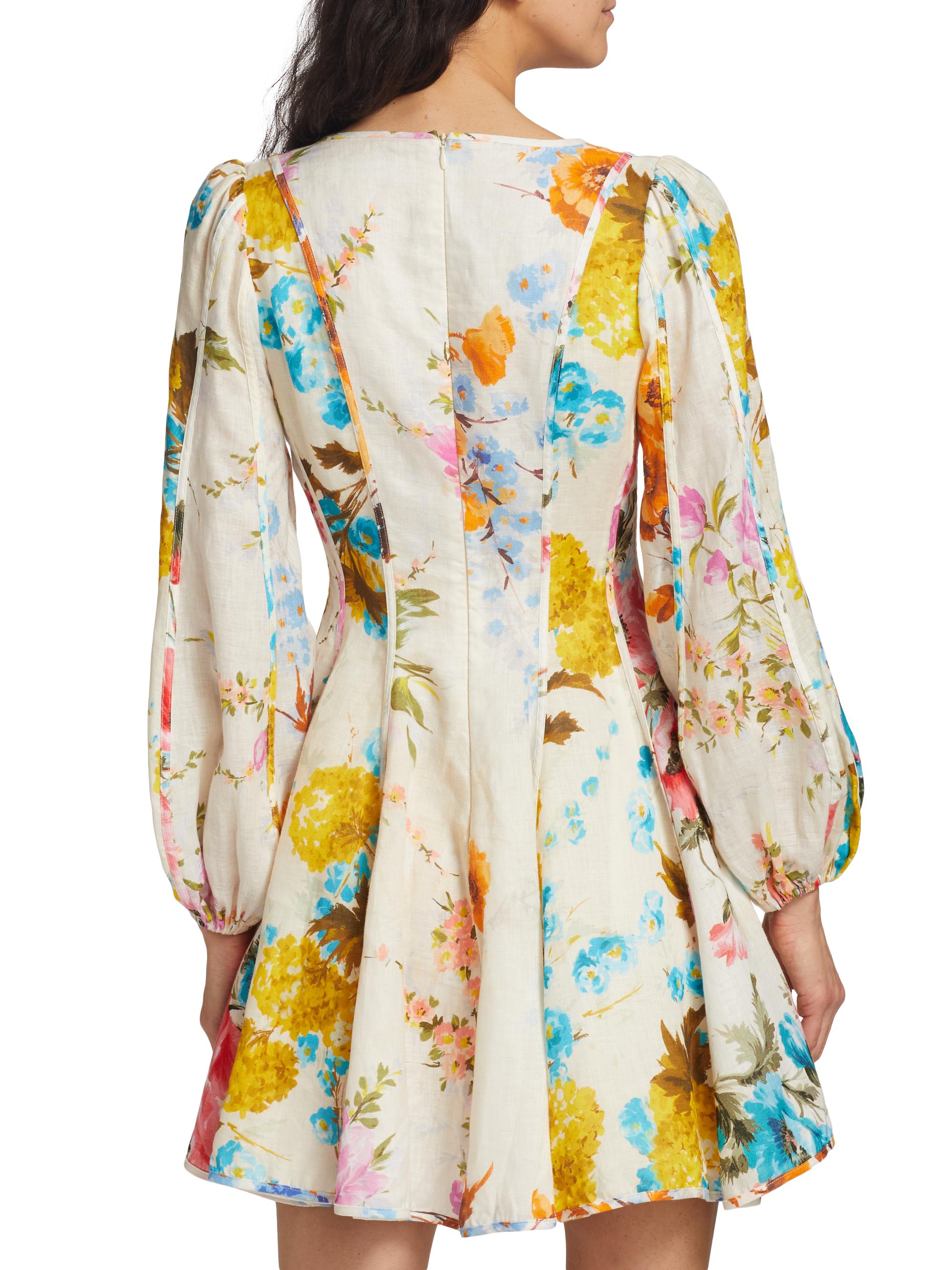Zimmermann Halcyon Paneled Linen Minidress | Saks Fifth Avenue
