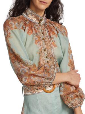 ZIMMERMANN Devi paisley-print blouse - Blue