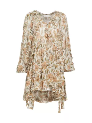 Shop Zimmermann Chintz Floral Frill Minidress | Saks Fifth Avenue