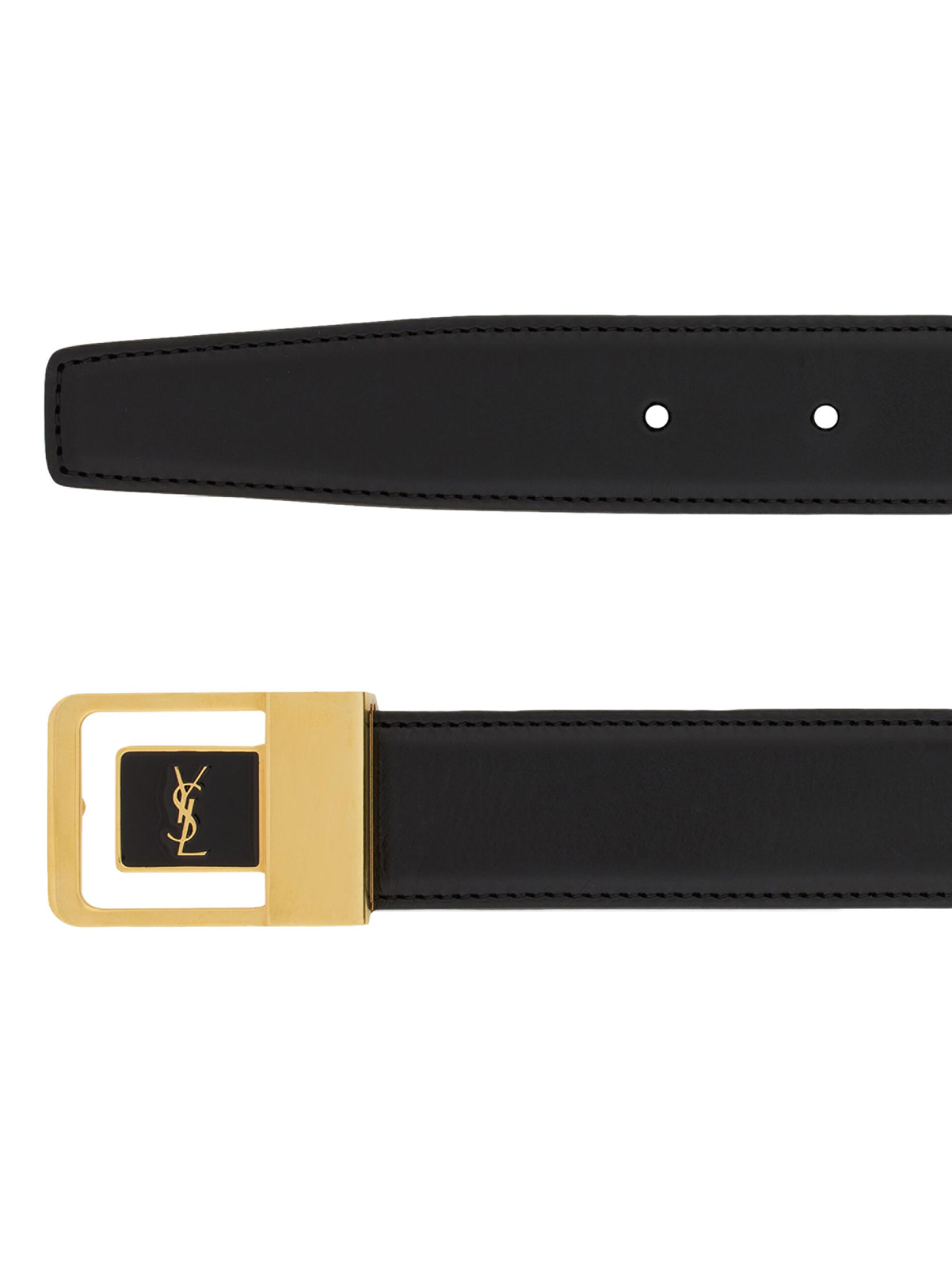 Female Buckle Belt in Lacquered Leather