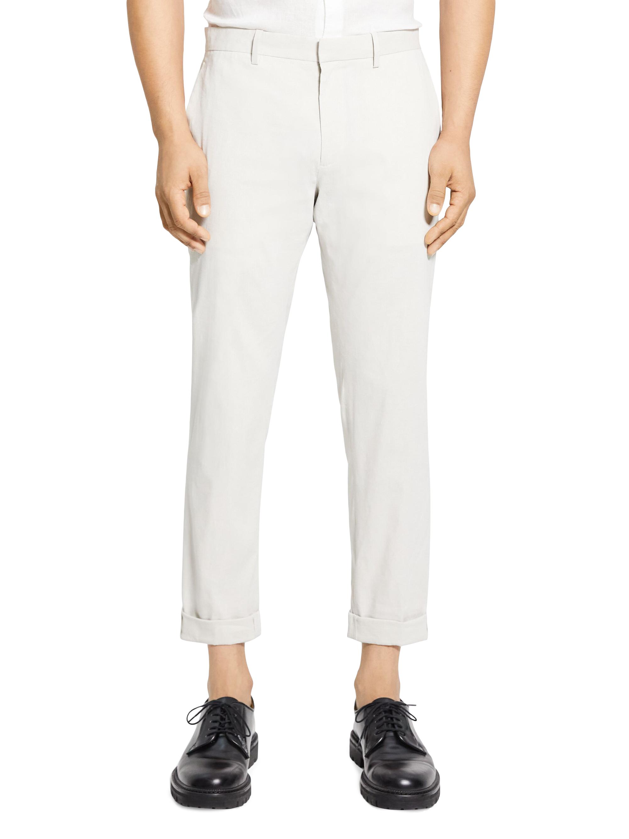 Theory Men's Zaine Cropped Linen Pants - Sand