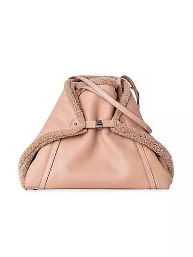 Adrienne Patchwork Suede Leather Tote Camel
