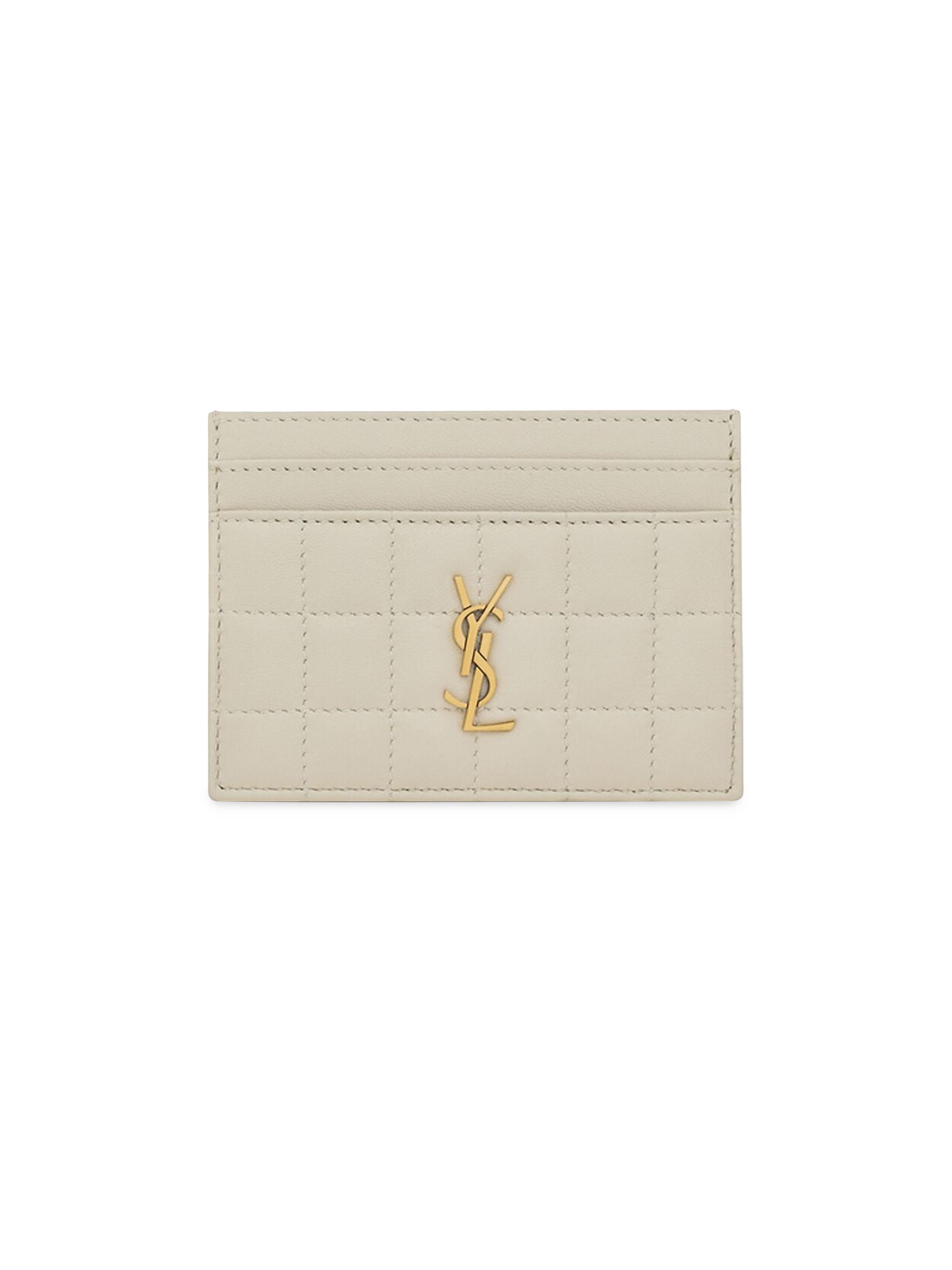 Saint Laurent Women's Cassandre Matelasse Carre Card Case In Quilted Leather - Black