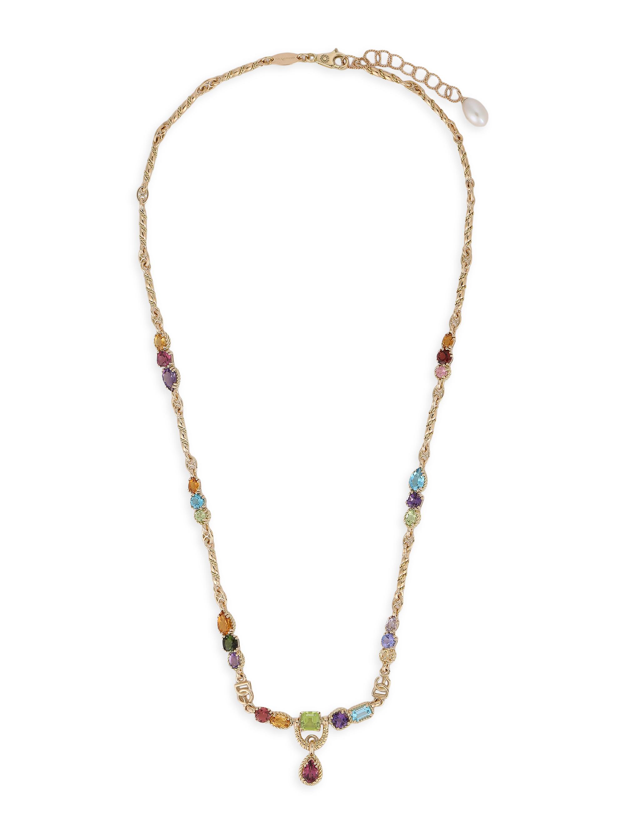 Dolce & Gabbana Women's Easy Rainbow 18K Yellow Gold & Semi-Precious Gemstone Necklace - Yellow Gold