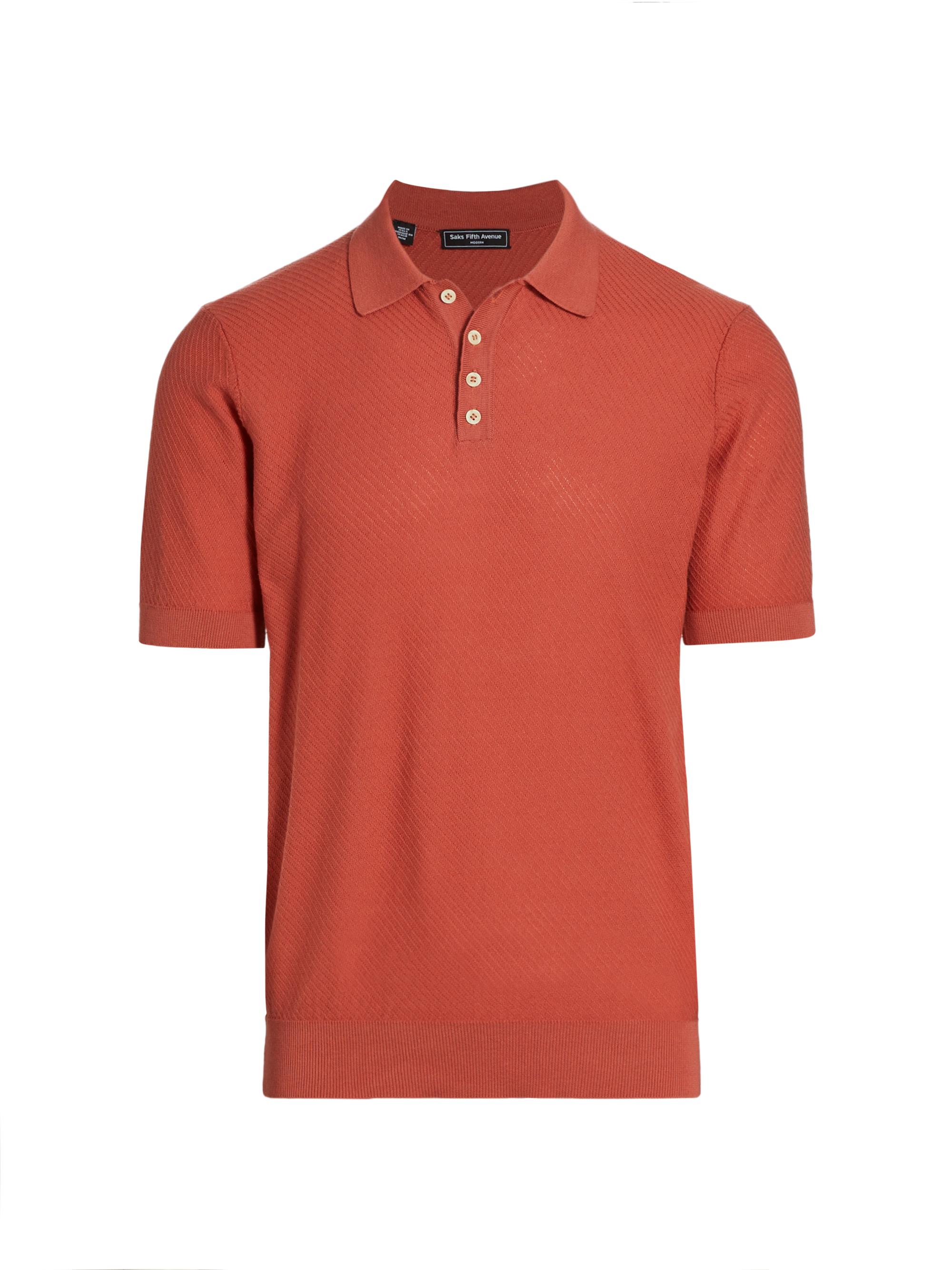 Saks Fifth Avenue Men's Slim-Fit Knit Polo Shirt - Red